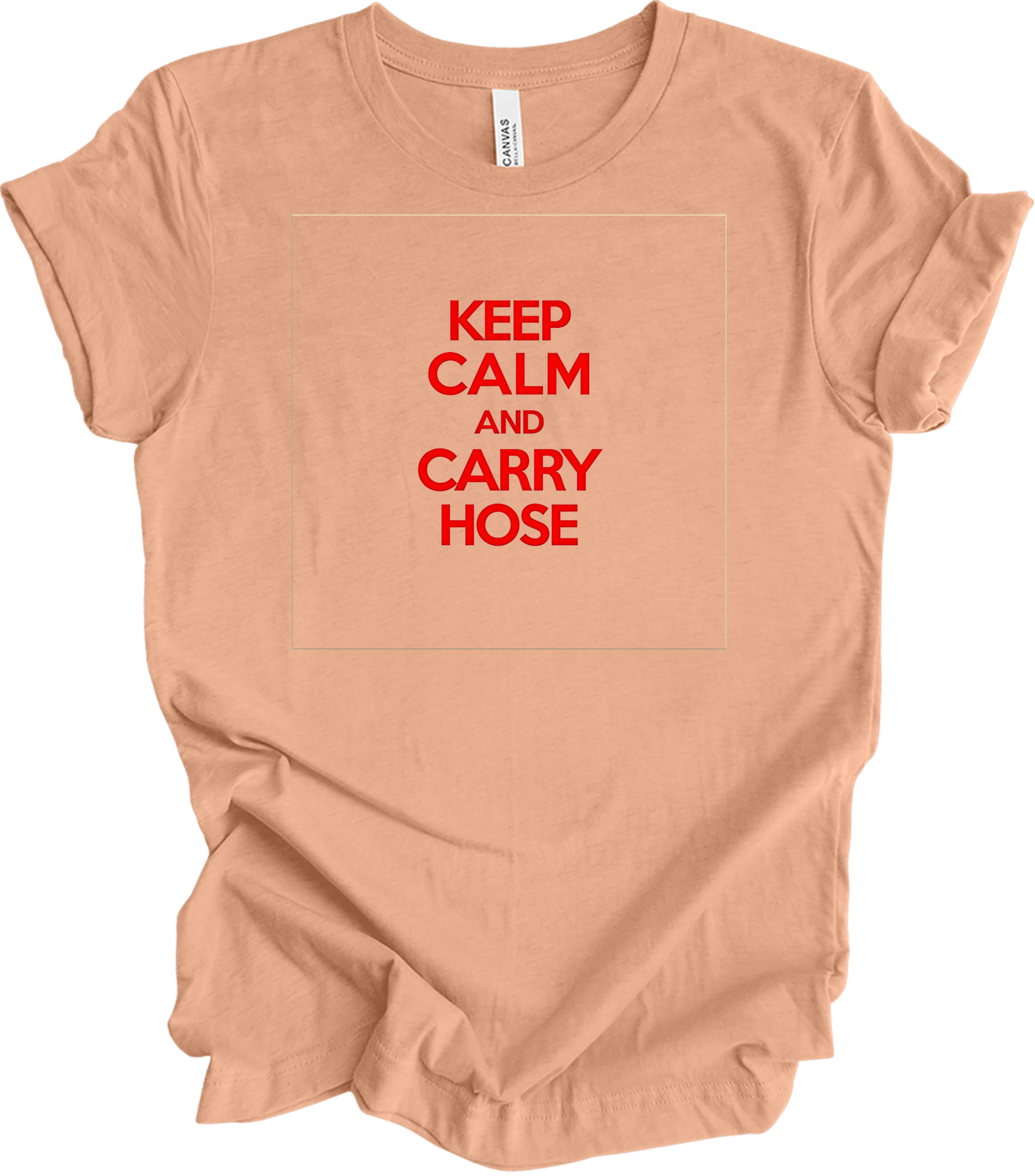 Keep Calm and Carry Hose T-Shirt in Heather Peach