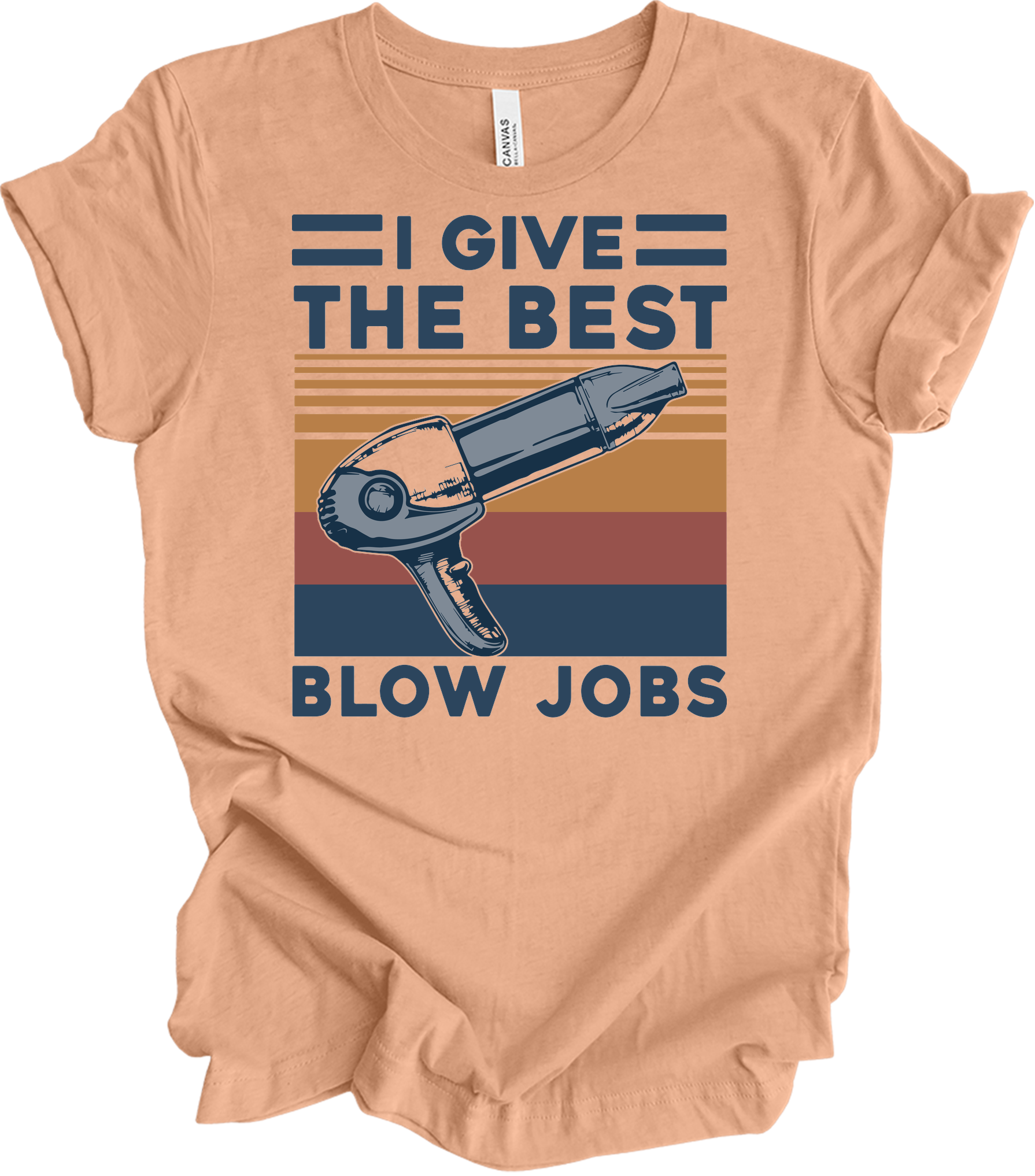 Best Blow Jobs Hair Stylist T-Shirt in Heather Peach