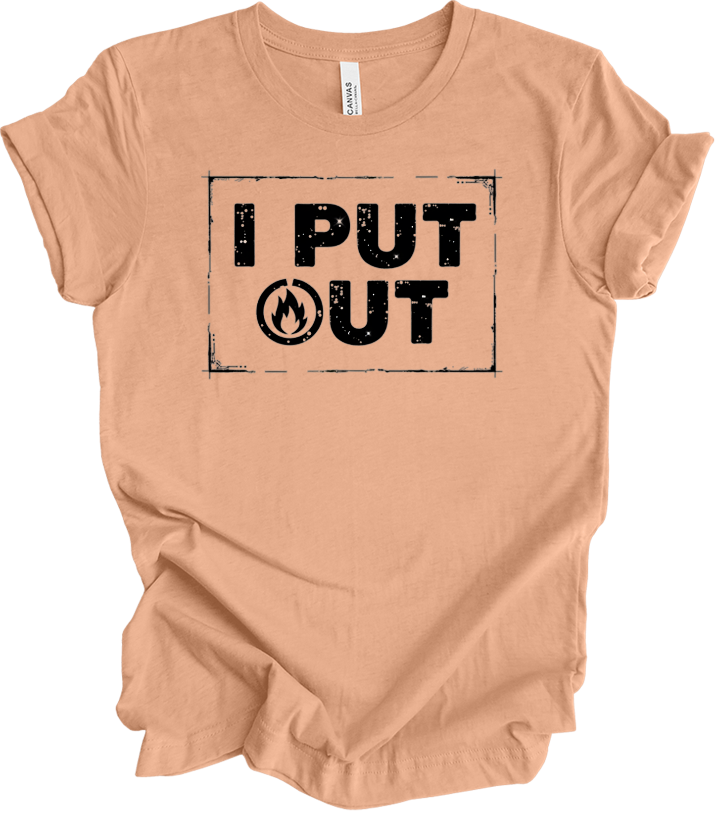 I Put Out Firefighter Funny - Fire Department Gift T-Shirt in Heather Peach