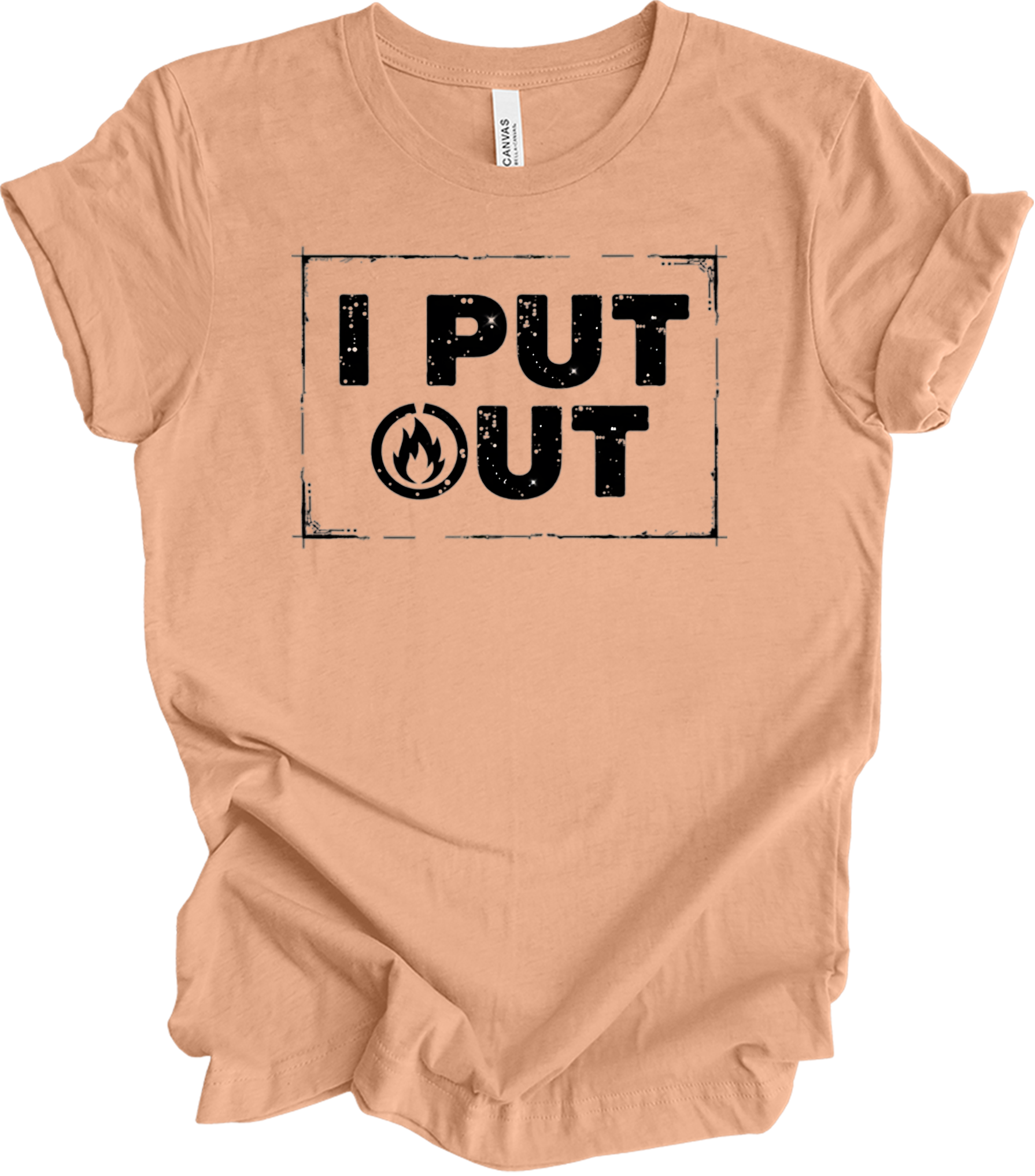 I Put Out Firefighter Funny - Fire Department Gift T-Shirt in Heather Peach