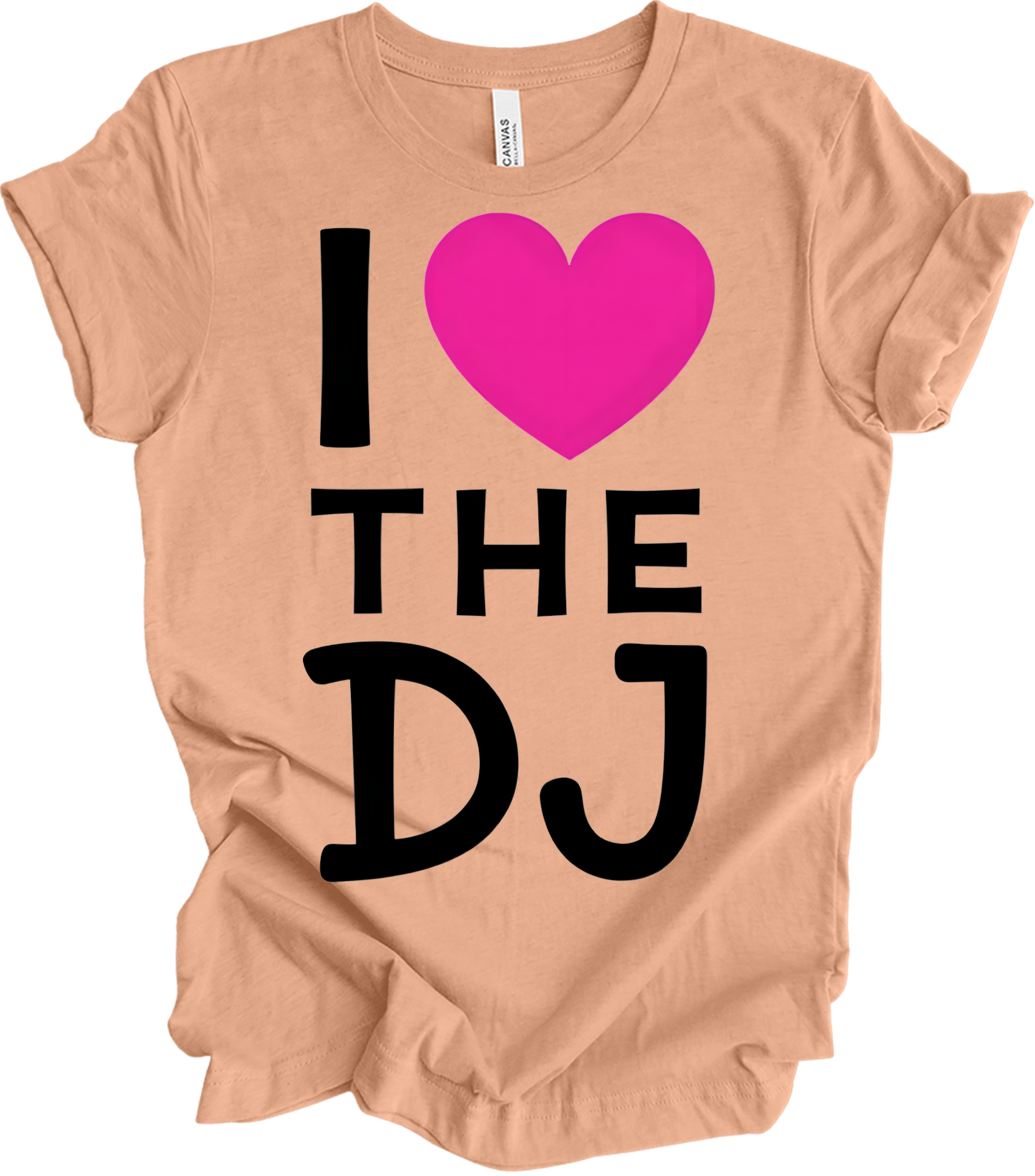 I Love The DJ - Music Fan Favorite T-Shirt in Heather Peach