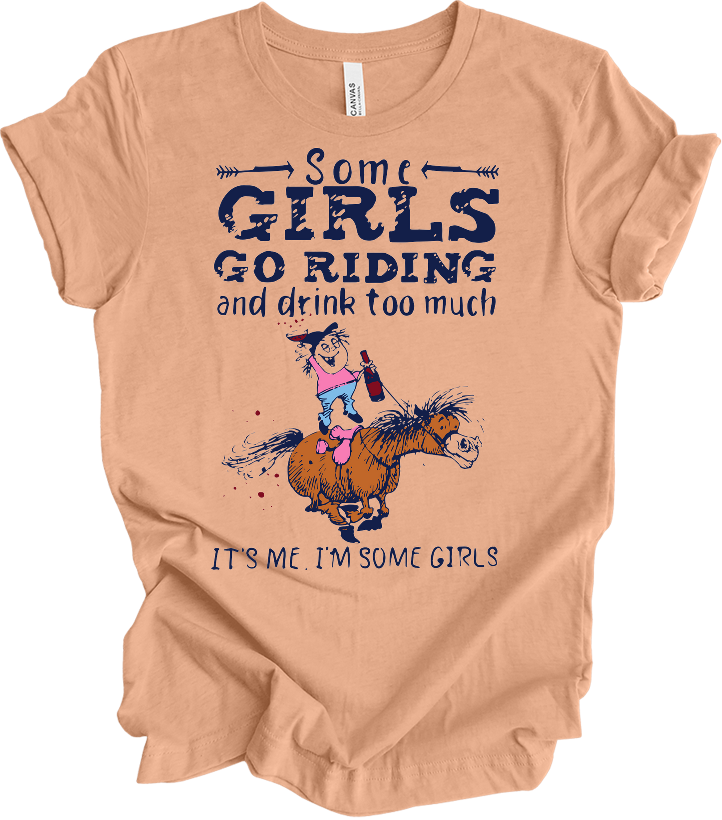Some Girls Go Riding T-Shirt in Heather Peach