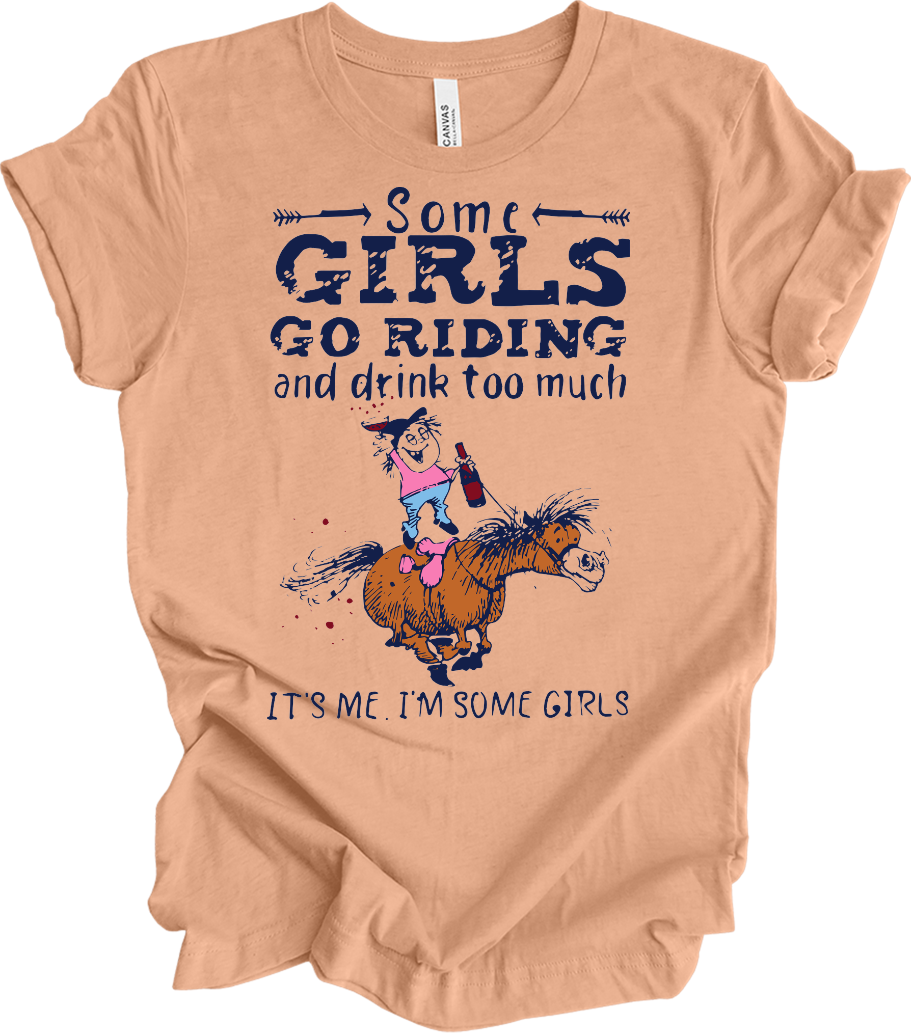 Some Girls Go Riding T-Shirt in Heather Peach
