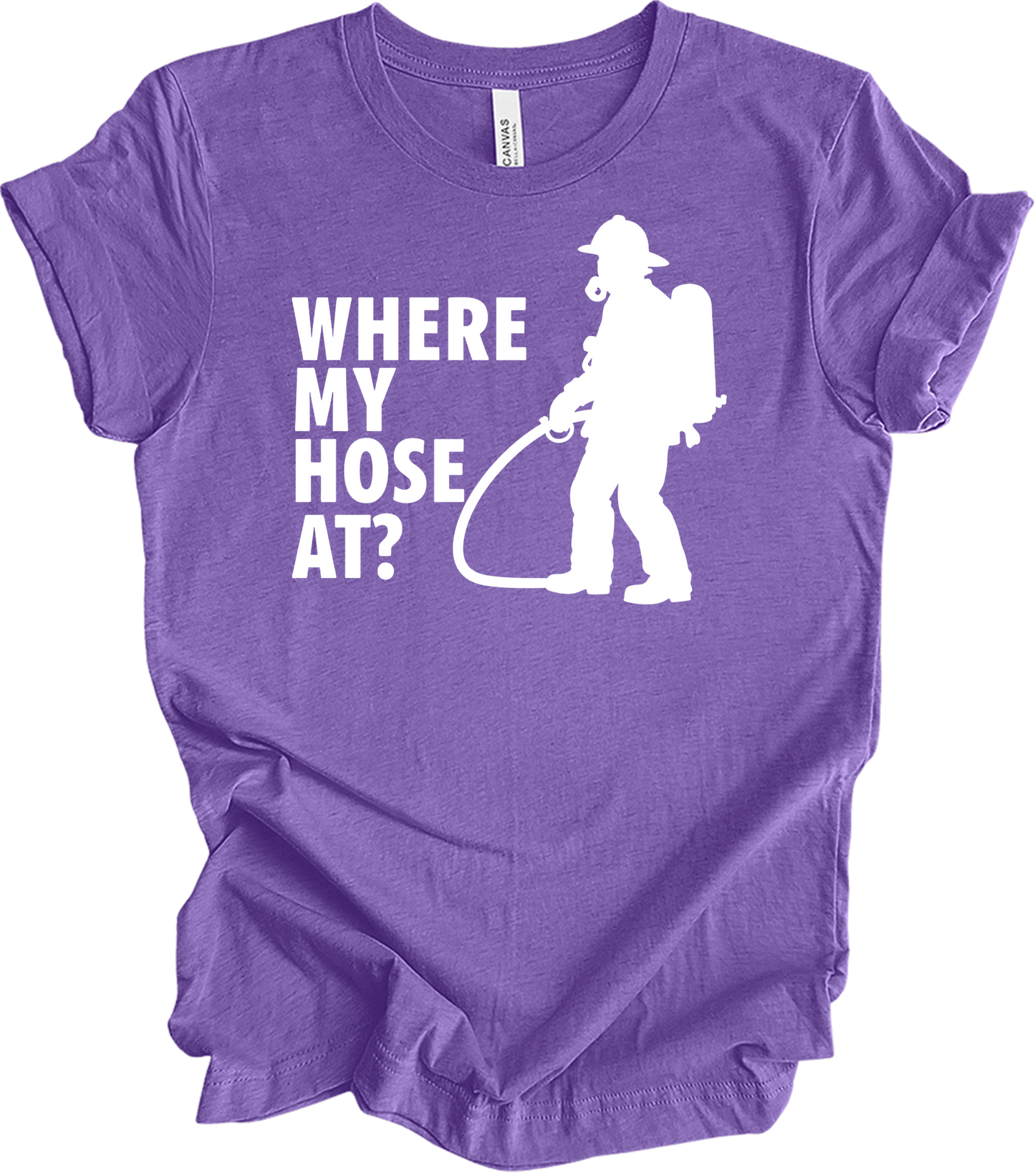 Where My Hose At? Unisex T-Shirt in Heather Purple