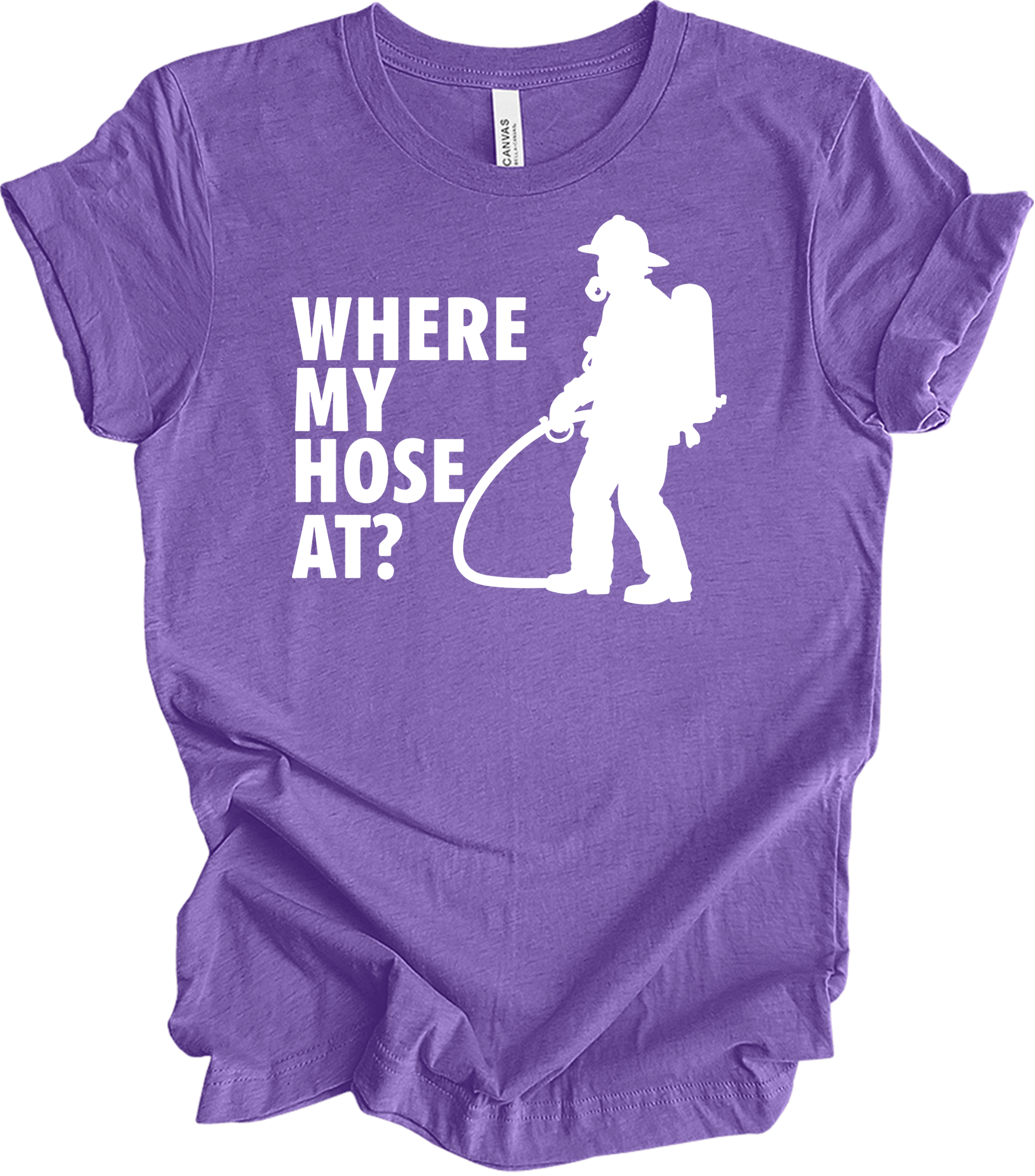 Where My Hose At? Unisex T-Shirt in Heather Purple