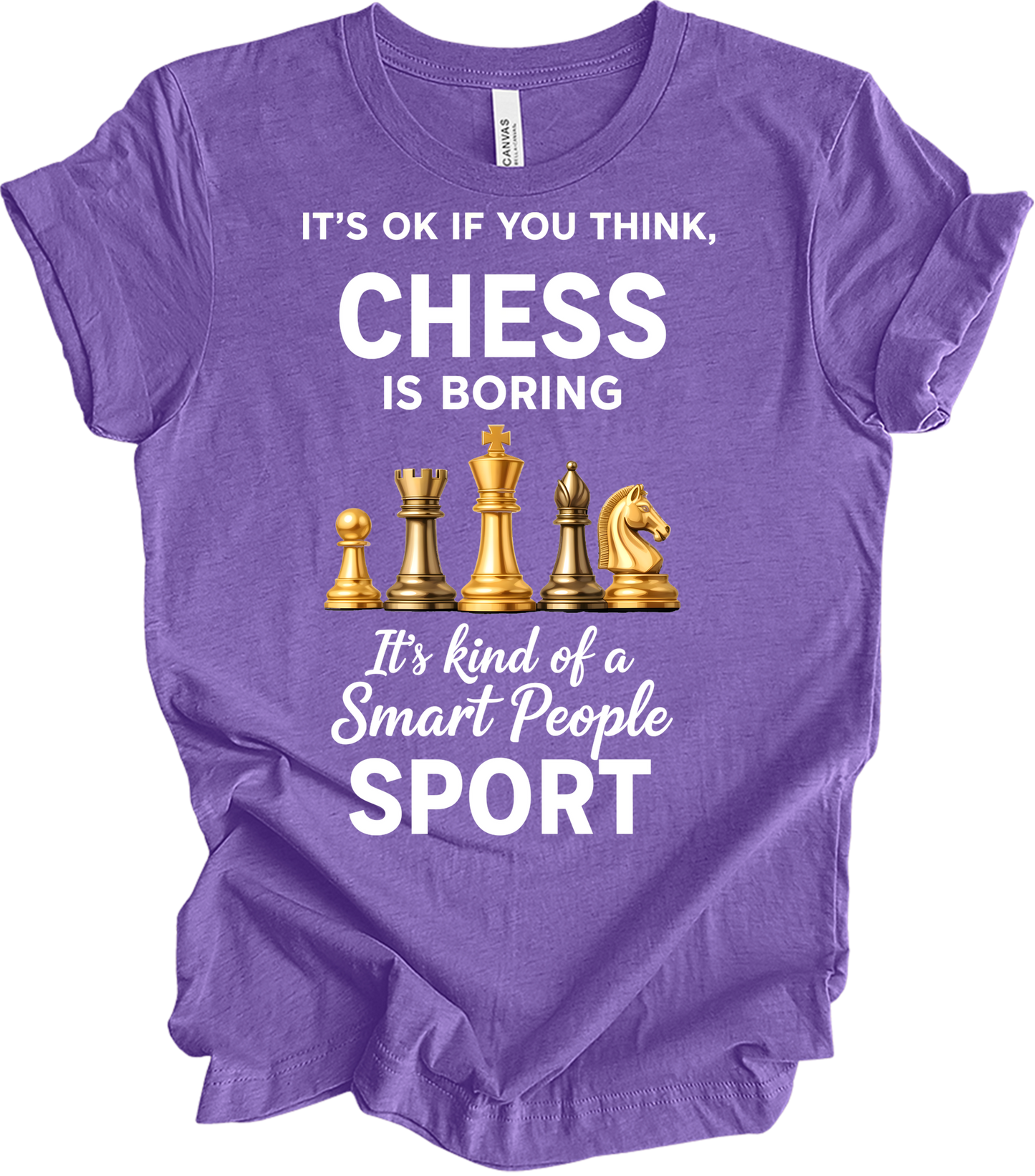 Chess Smart People Sport T-Shirt in Heather Purple