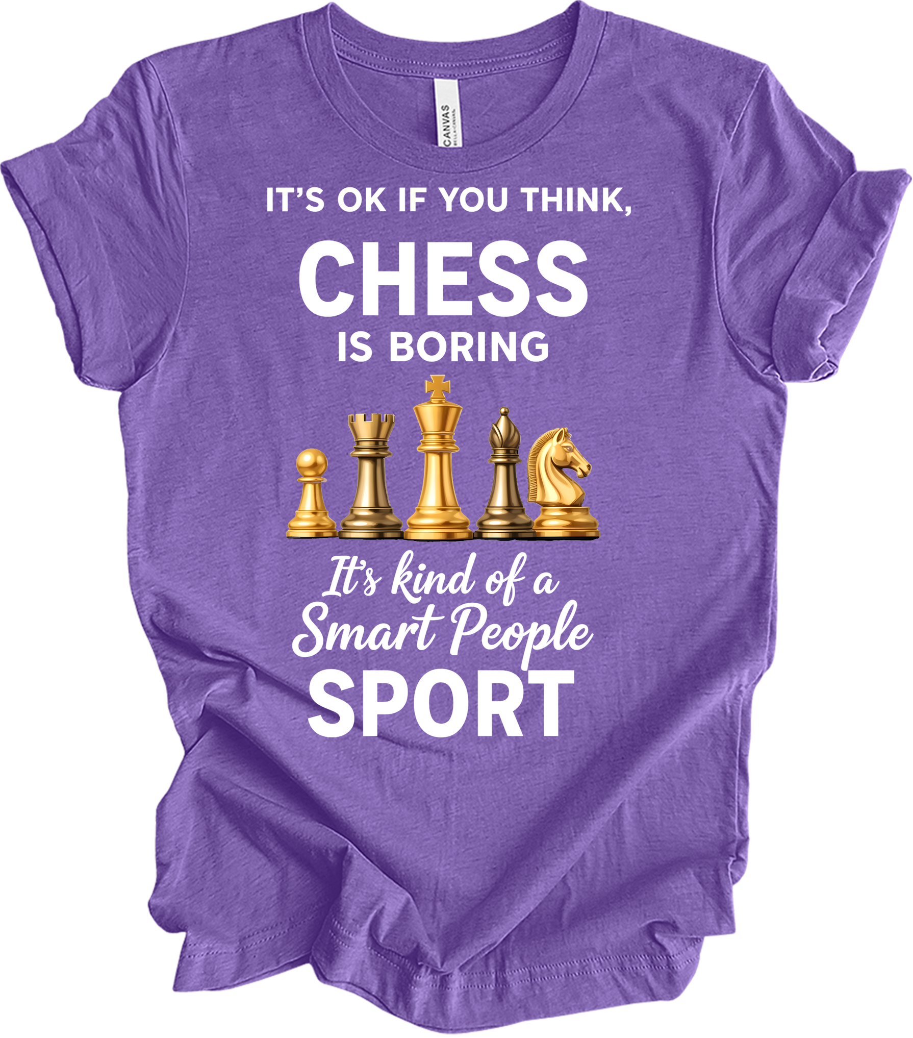 Chess Smart People Sport T-Shirt in Heather Purple