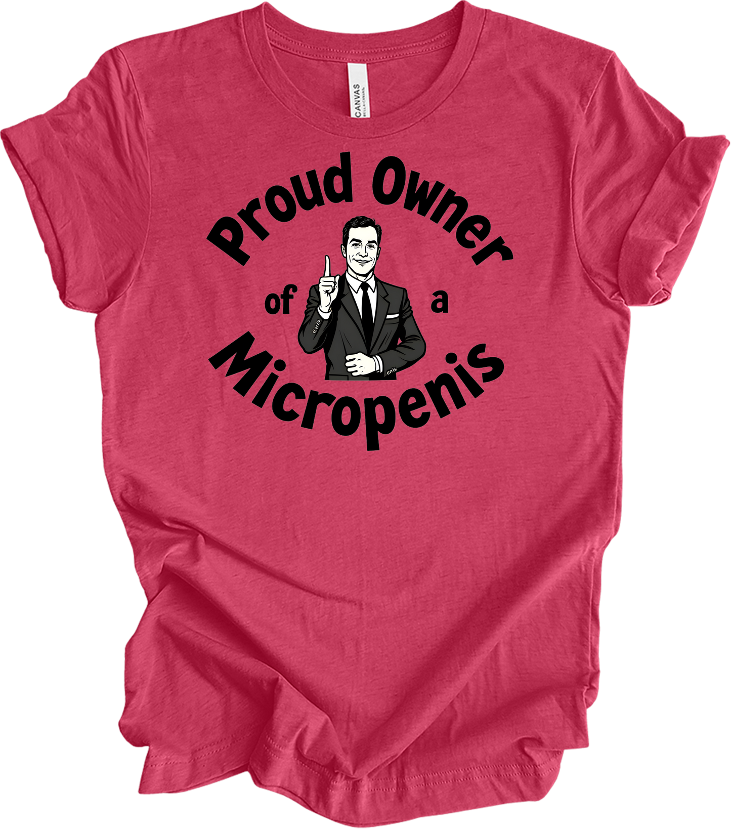 Proud Micropenis Sarcastic T-Shirt in Heather Raspberry