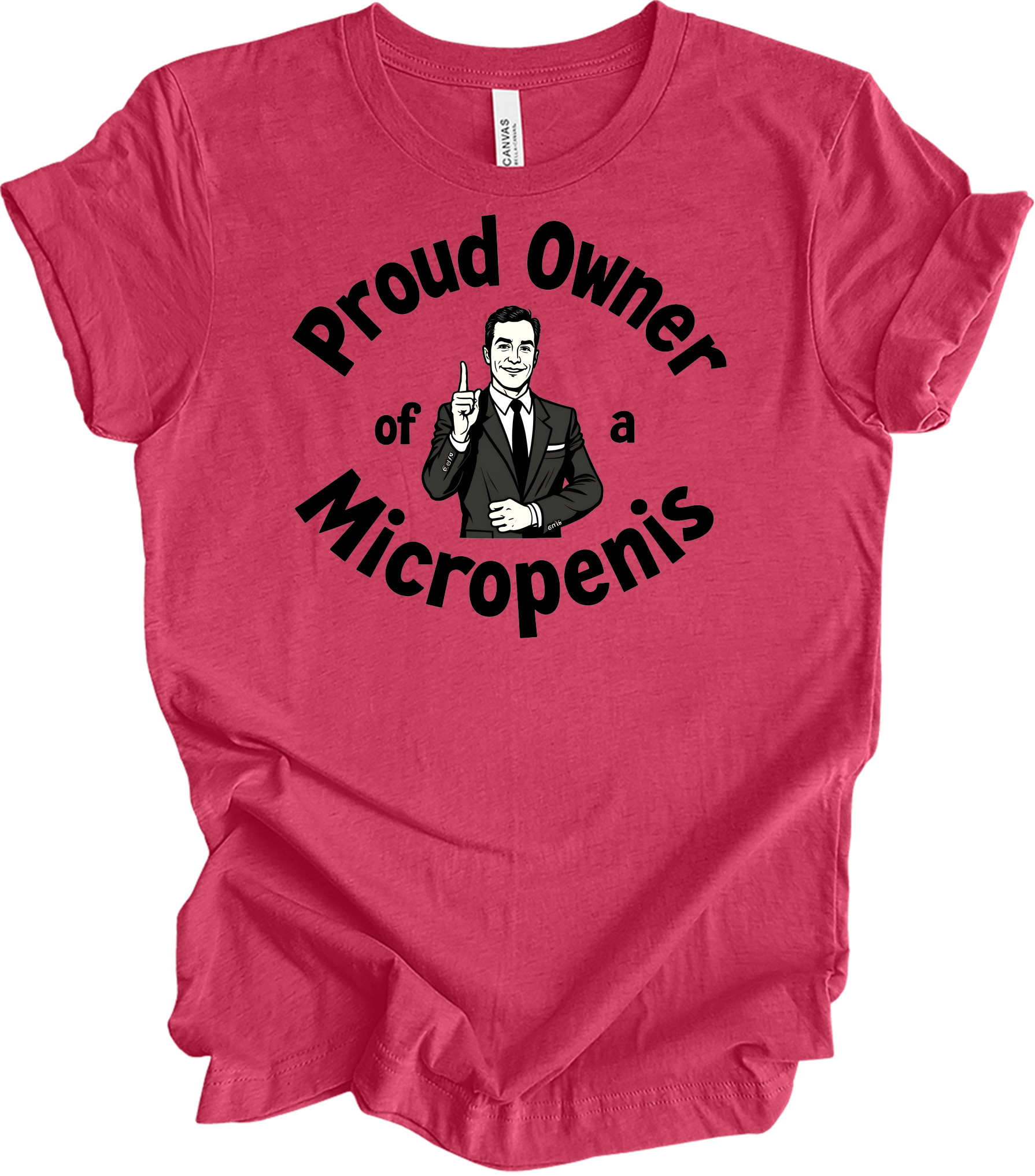 Proud Micropenis Sarcastic T-Shirt in Heather Raspberry