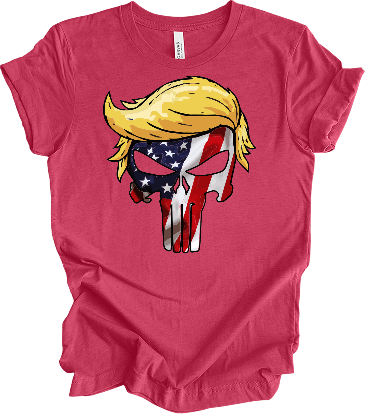 Trump Punisher Flag T-Shirt in Heather Raspberry