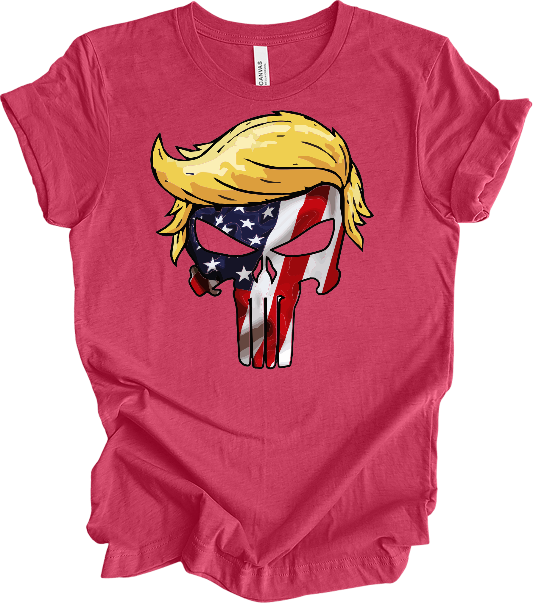 Trump Punisher Flag T-Shirt in Heather Raspberry