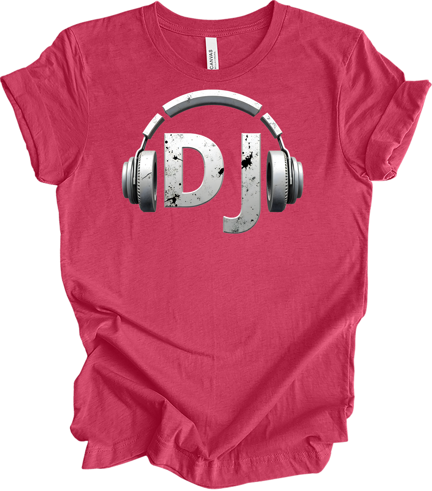 DJ Headphones for Music Fans T-Shirt in Heather Raspberry