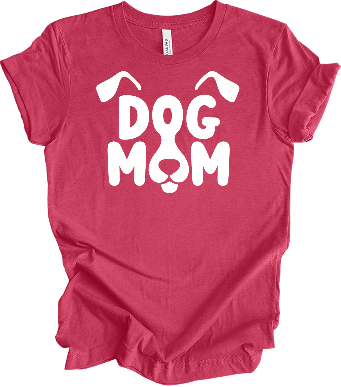 Dog Mom - Cute Gift for Dog Lovers T-Shirt in Heather Raspberry