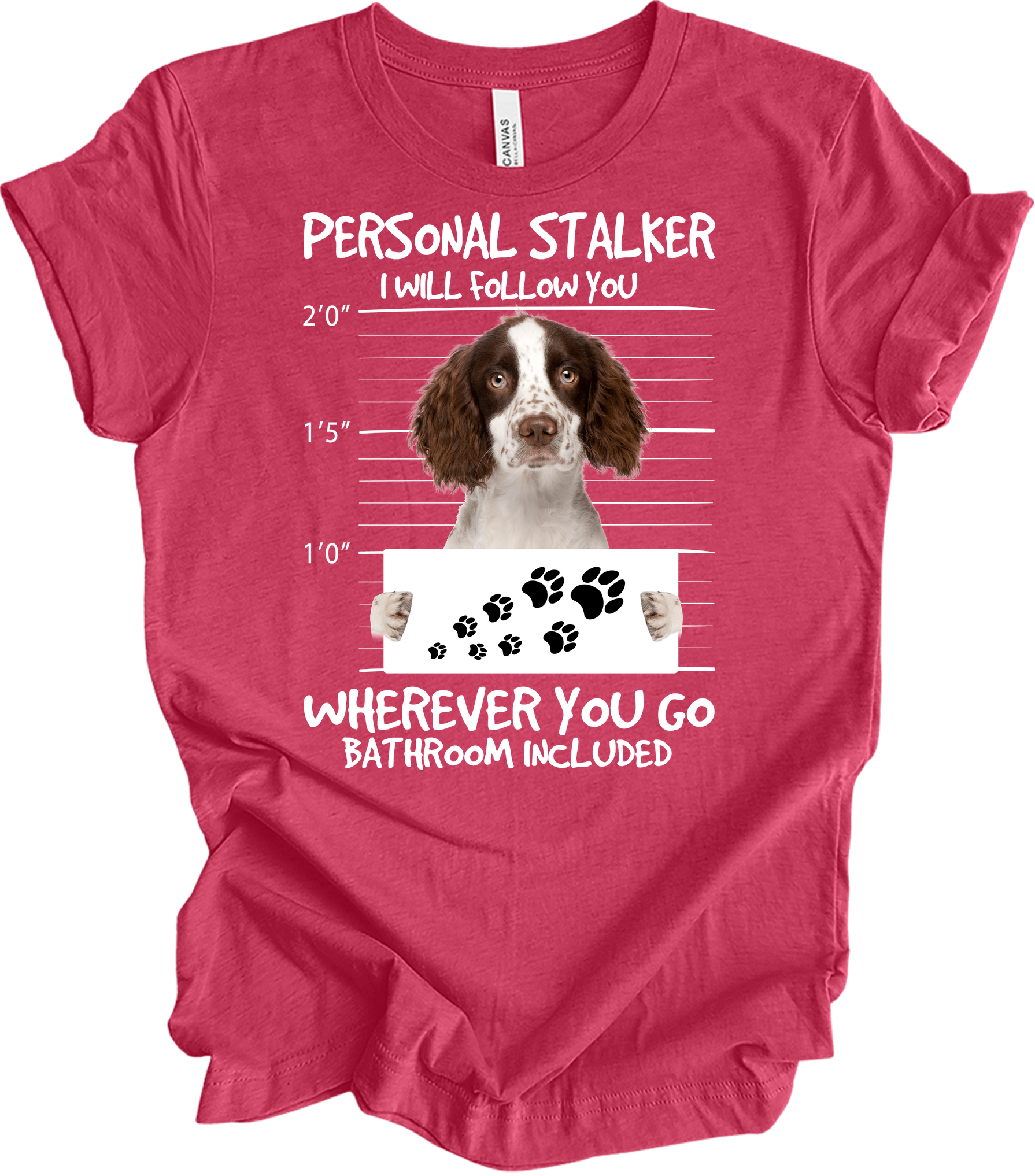 Springer Spaniel Personal Stalker T-Shirt in Heather Raspberry