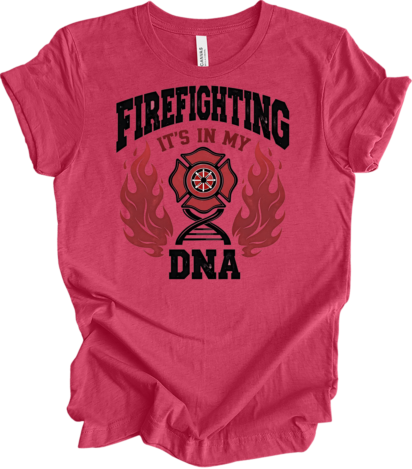 Firefighter DNA T-Shirt in Heather Raspberry