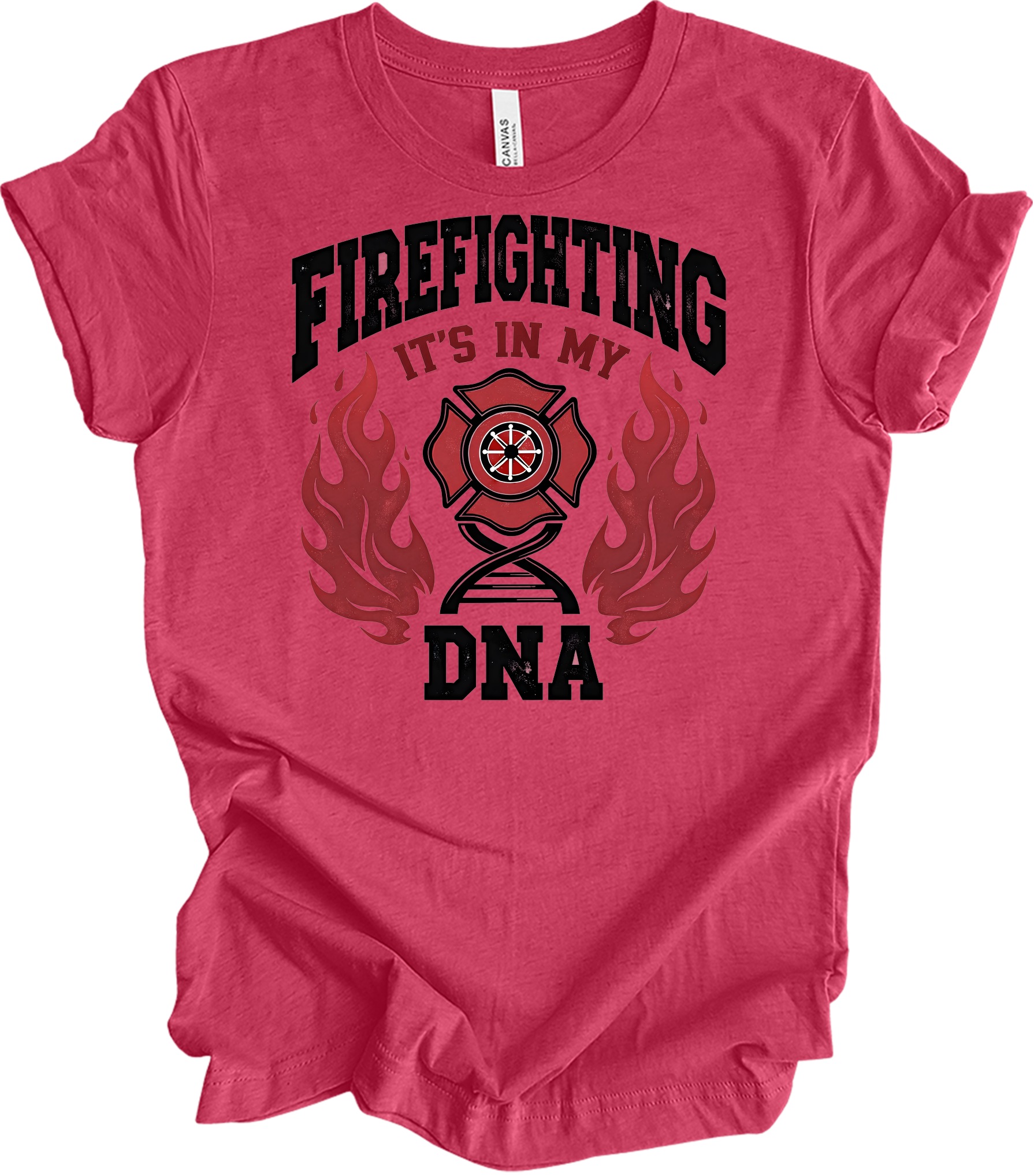 Firefighter DNA T-Shirt in Heather Raspberry