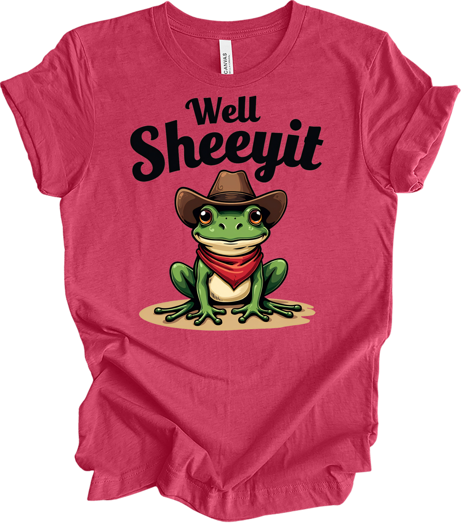 Cowboy Frog - Well Sheeyit T-Shirt in Heather Raspberry