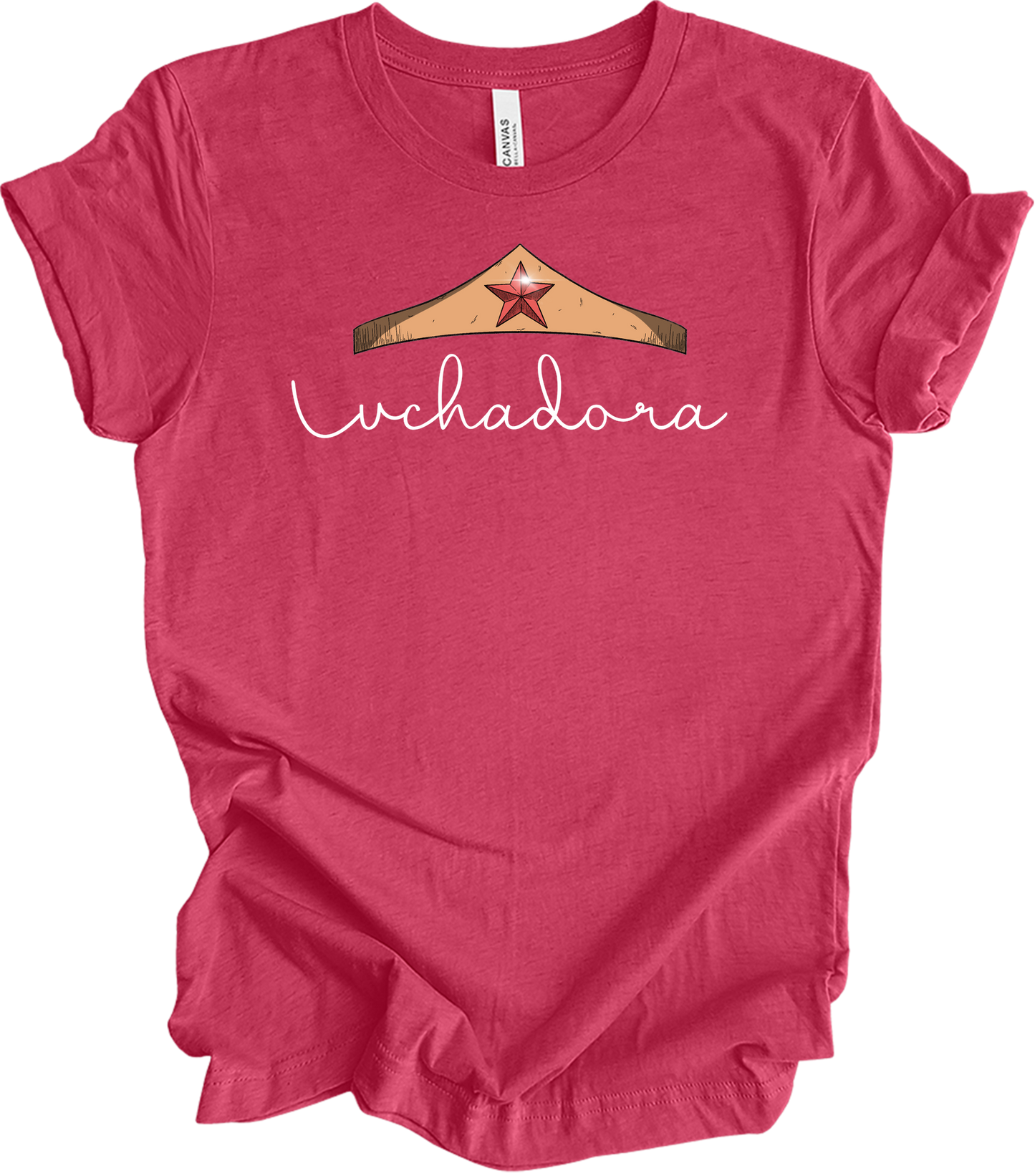 Wonder Woman Luchadora T-Shirt in Heather Raspberry