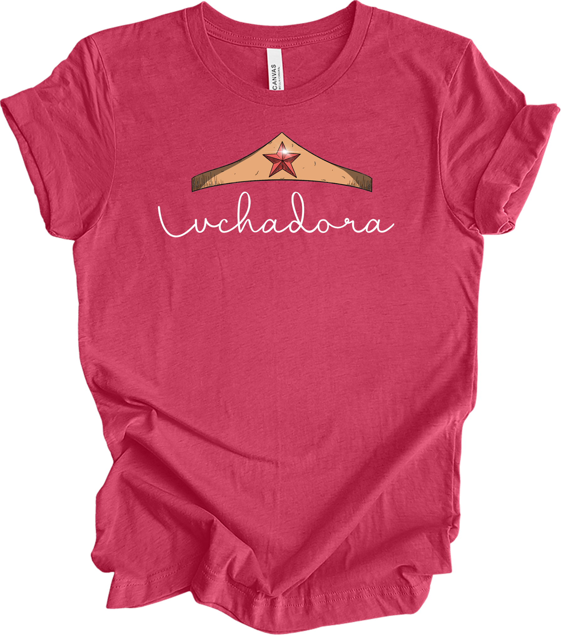 Wonder Woman Luchadora T-Shirt in Heather Raspberry