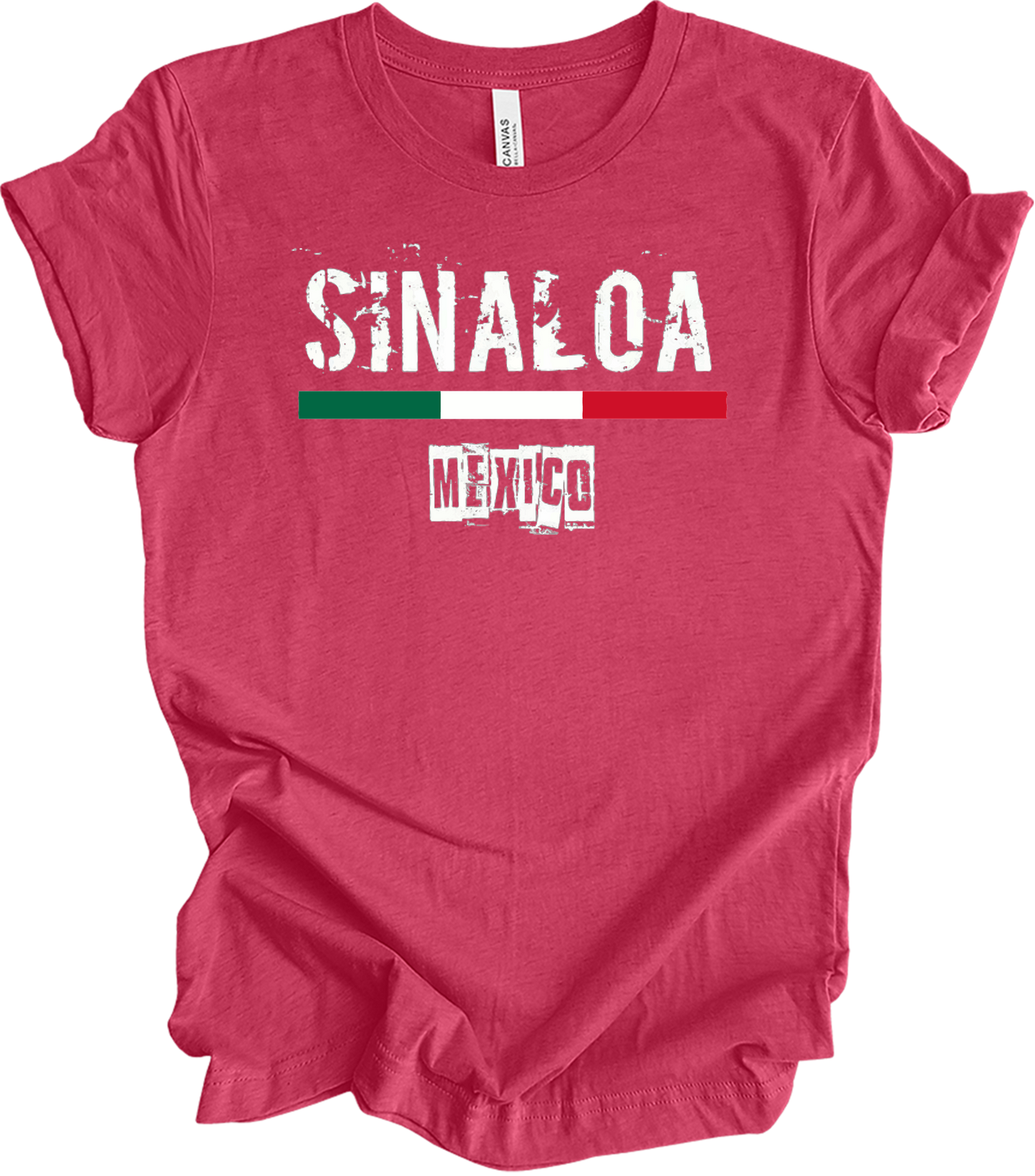 Sinaloa Mexico Vintage Flag T-Shirt in Heather Raspberry