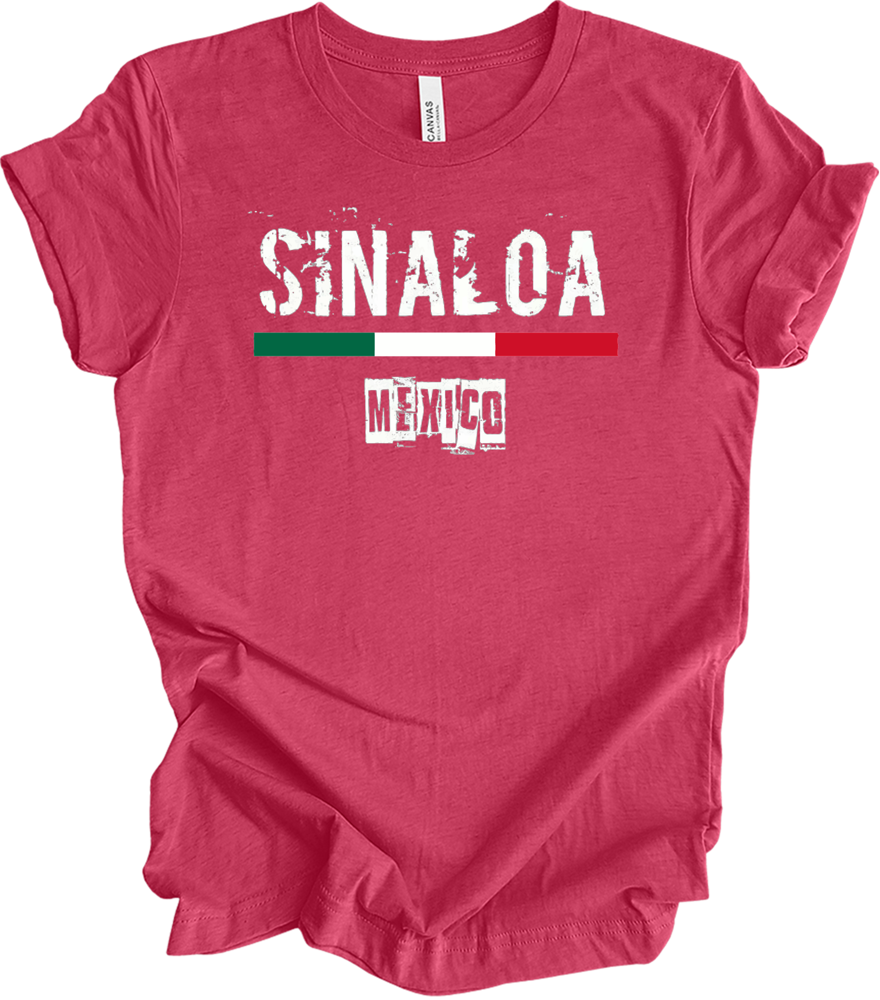 Sinaloa Mexico Vintage Flag T-Shirt in Heather Raspberry