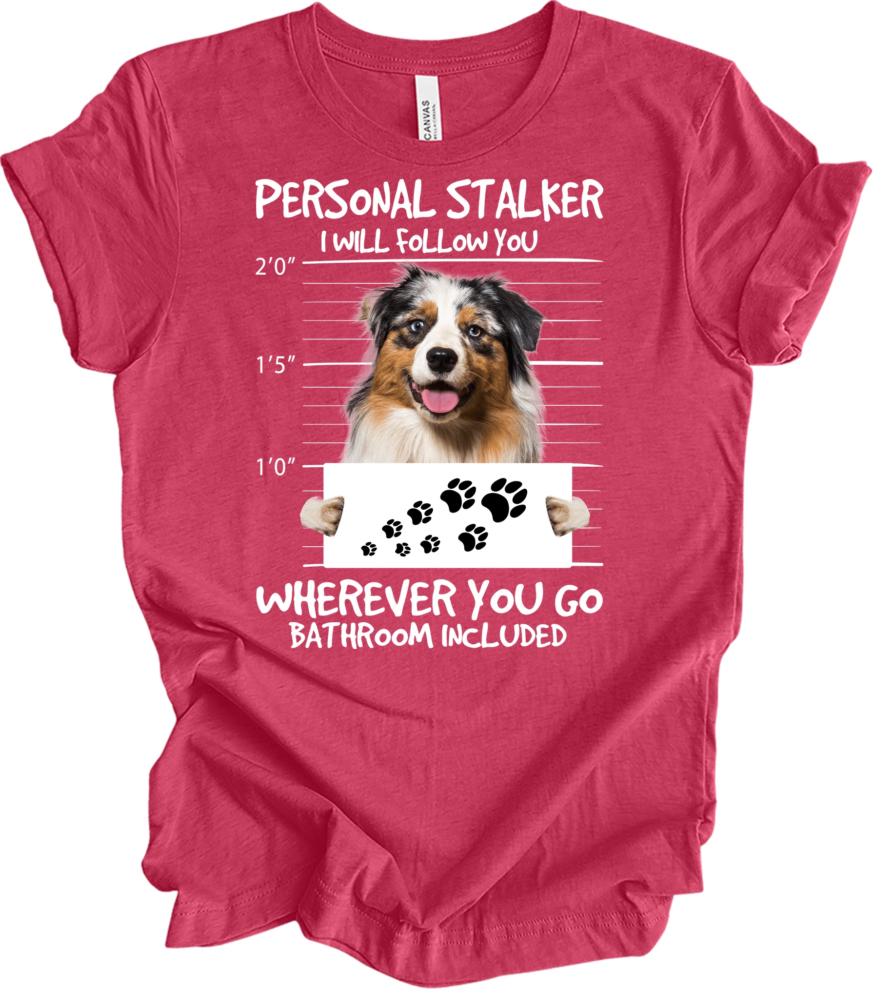 Aussie Shepherd Stalker T-Shirt in Heather Raspberry