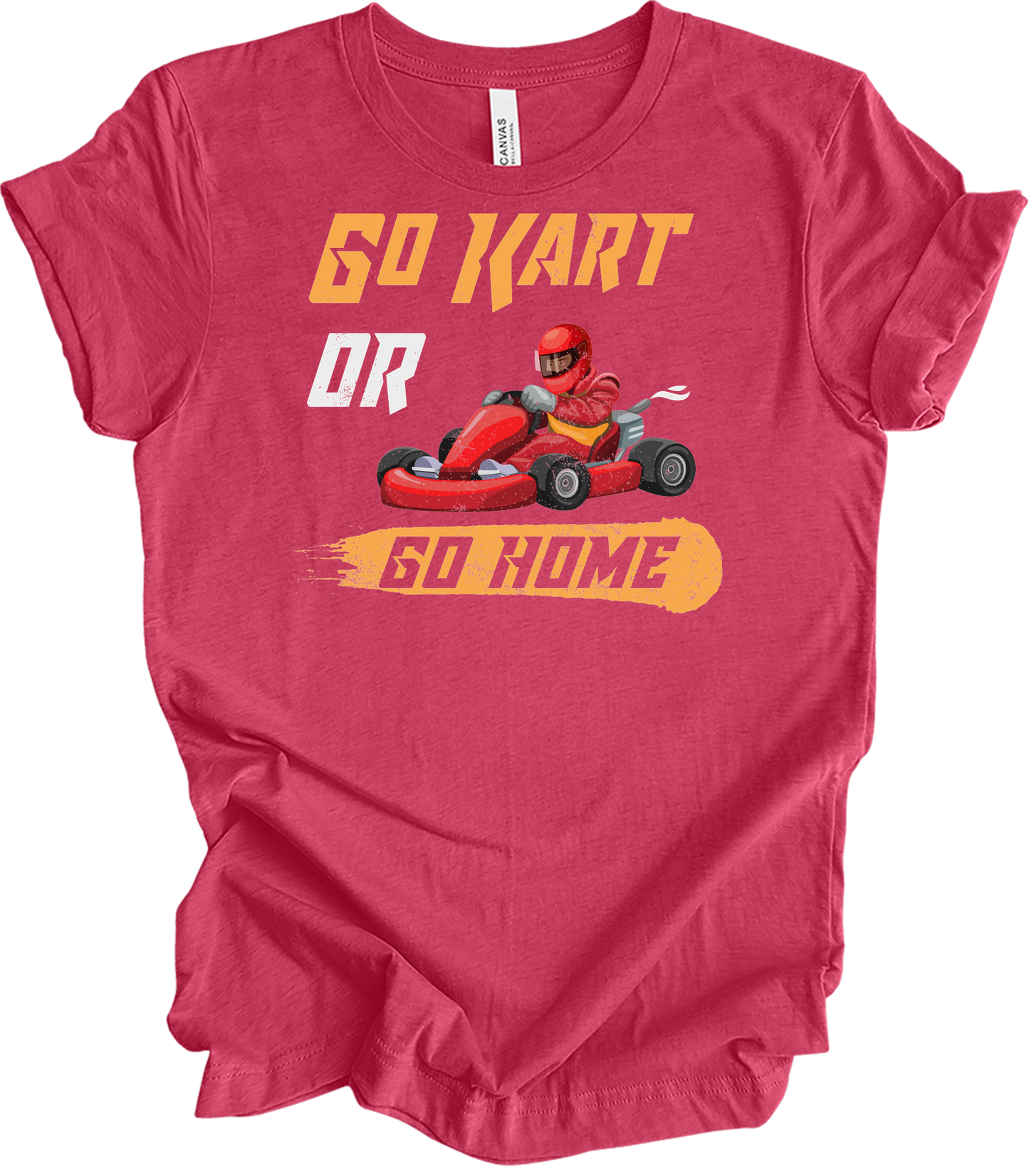 Go Kart or Go Home Racing T-Shirt in Heather Raspberry