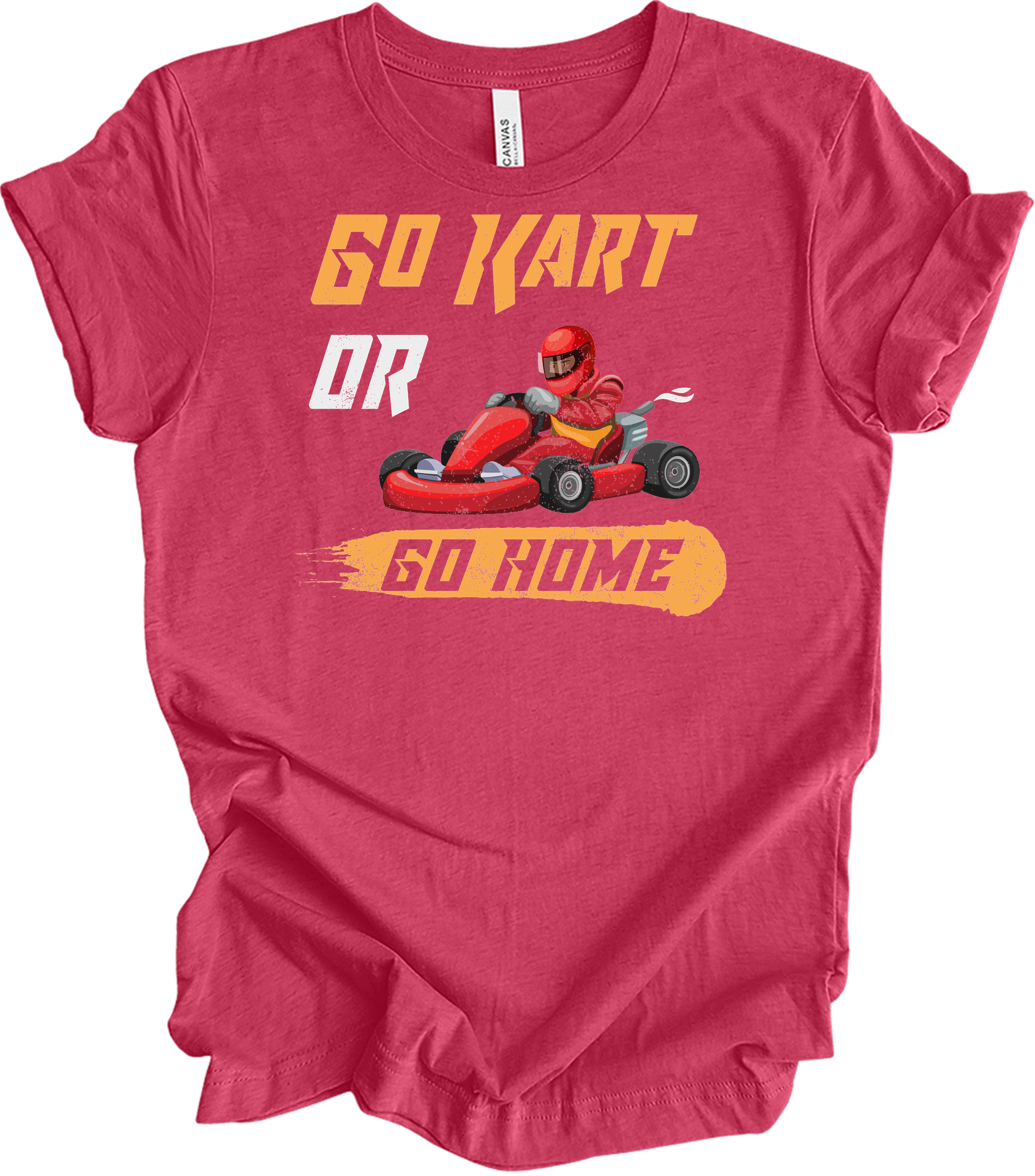 Go Kart or Go Home Racing T-Shirt in Heather Raspberry
