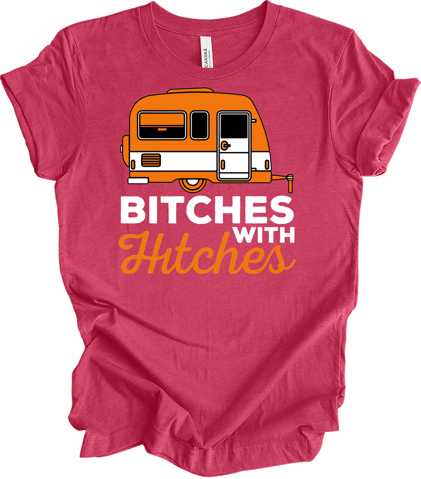 Bitches with Hitches T-Shirt in Heather Raspberry