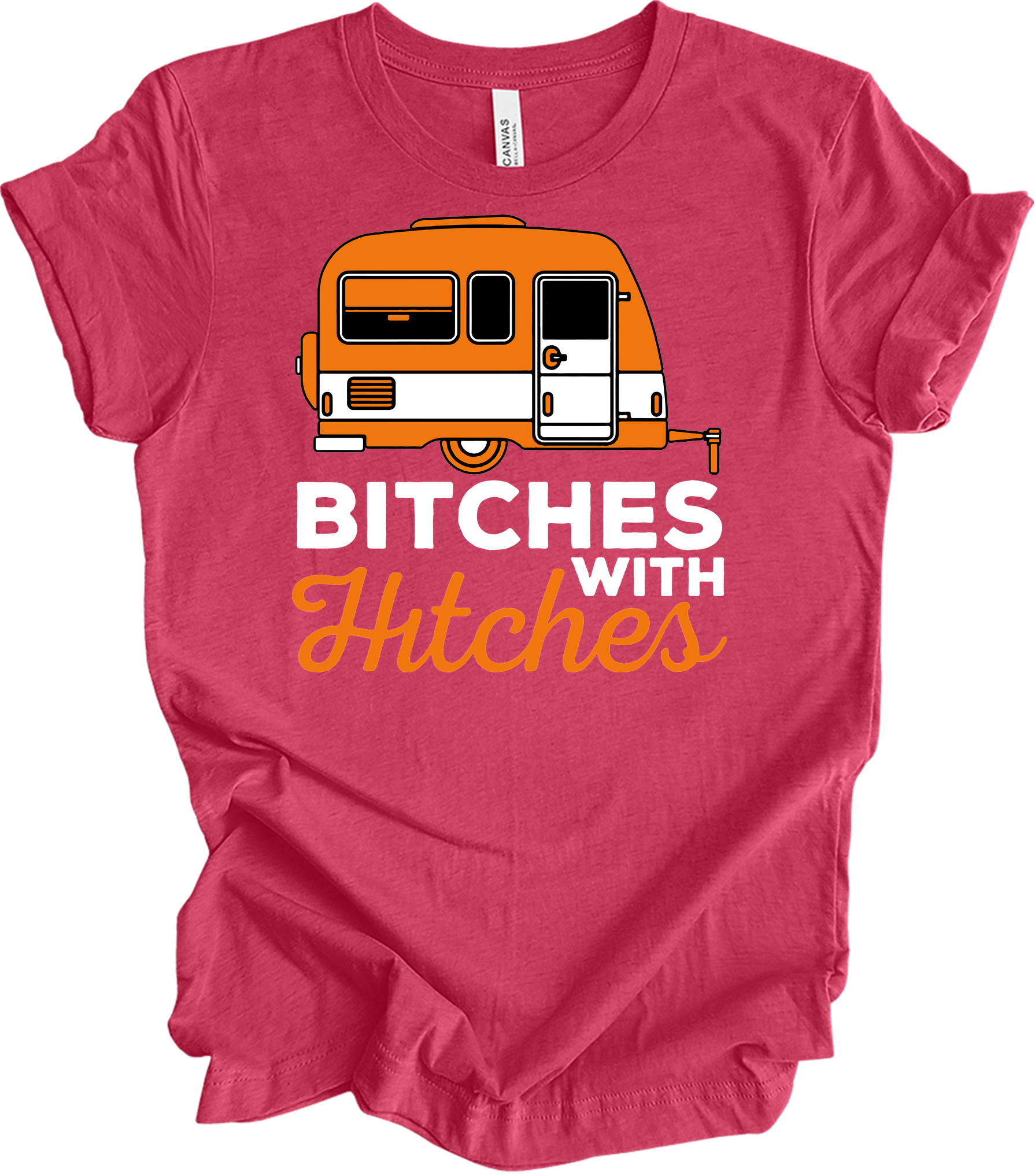 Bitches with Hitches T-Shirt in Heather Raspberry