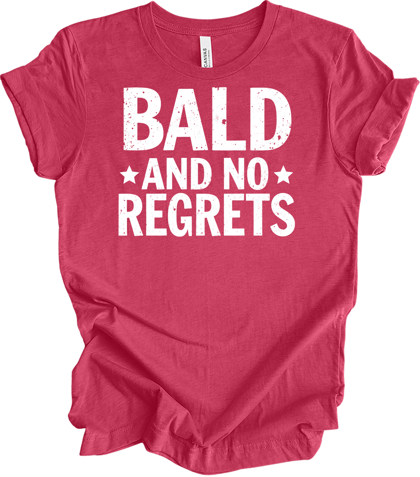 Bald and No Regrets T-Shirt in Heather Raspberry