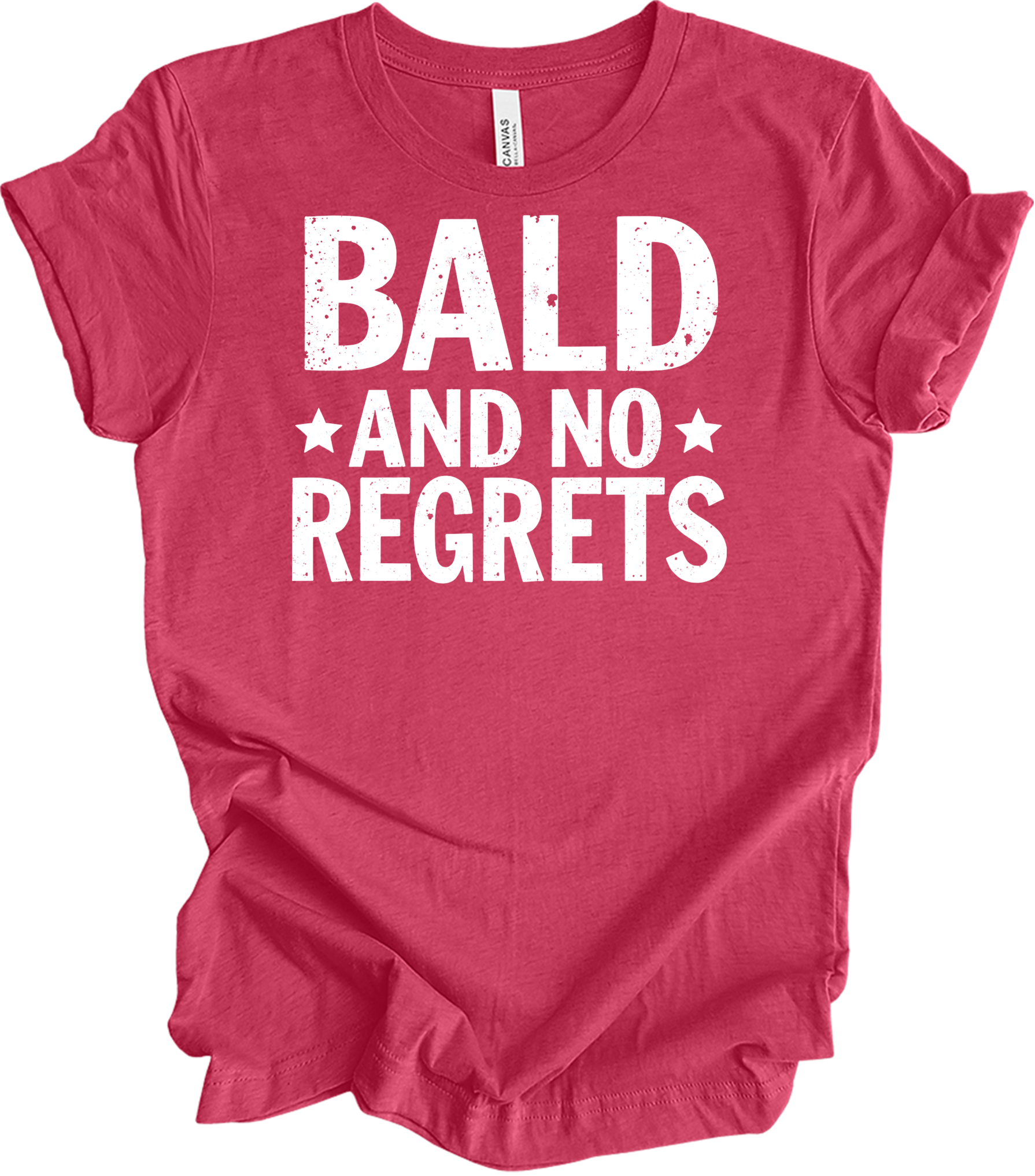 Bald and No Regrets T-Shirt in Heather Raspberry