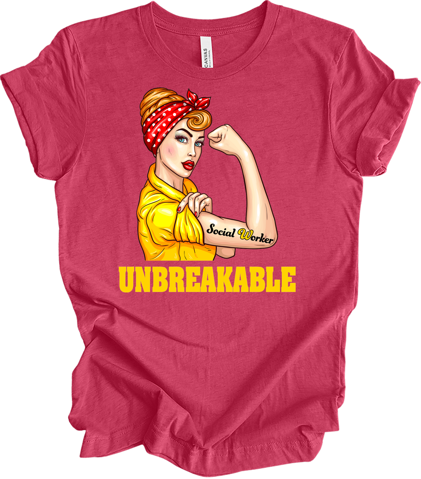 Unbreakable Social Worker T-Shirt in Heather Raspberry