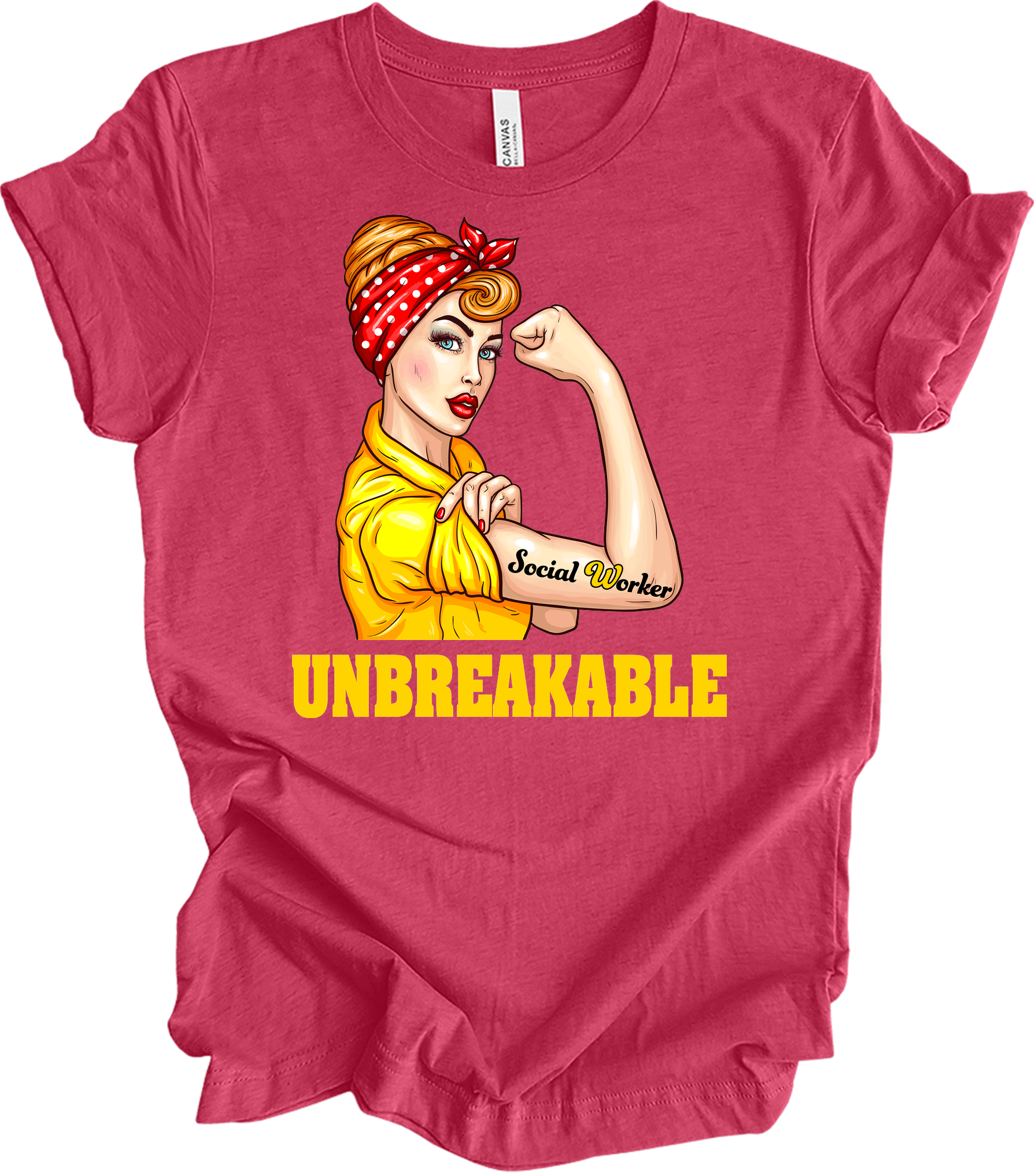 Unbreakable Social Worker T-Shirt in Heather Raspberry