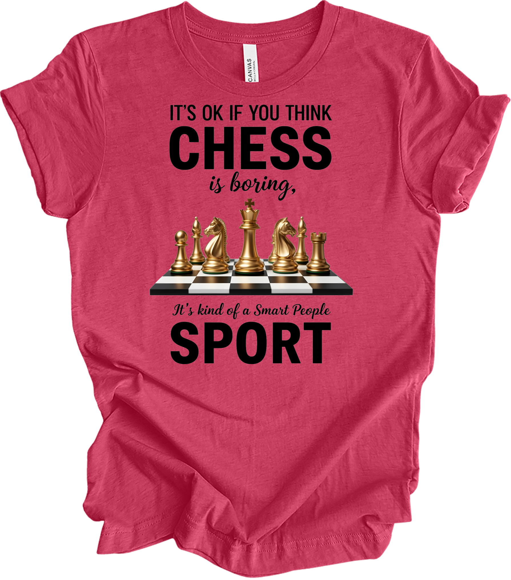 Chess : Checkmate Style T-Shirt in Heather Raspberry
