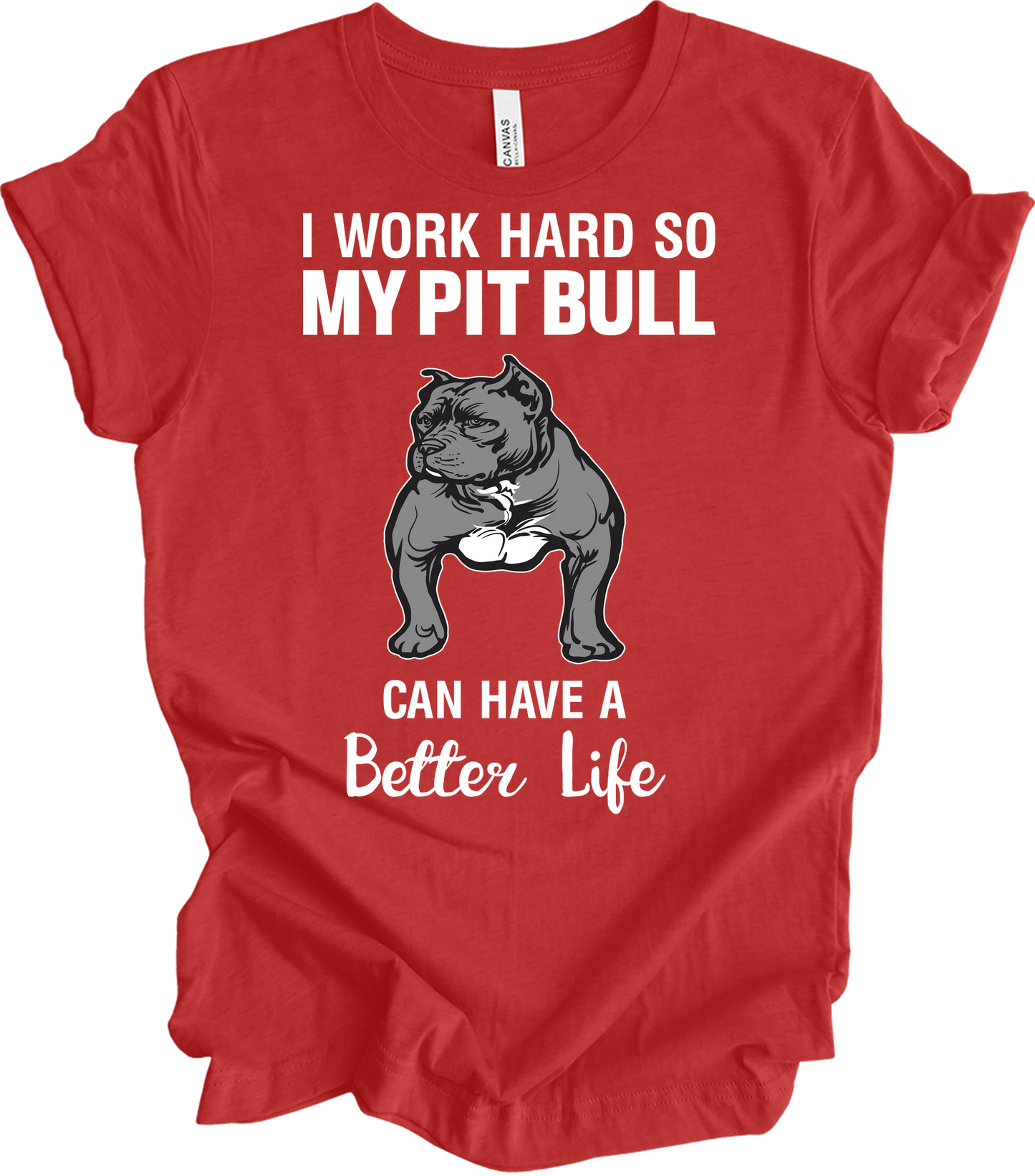 Pitbull Better Life T-Shirt in Heather Red