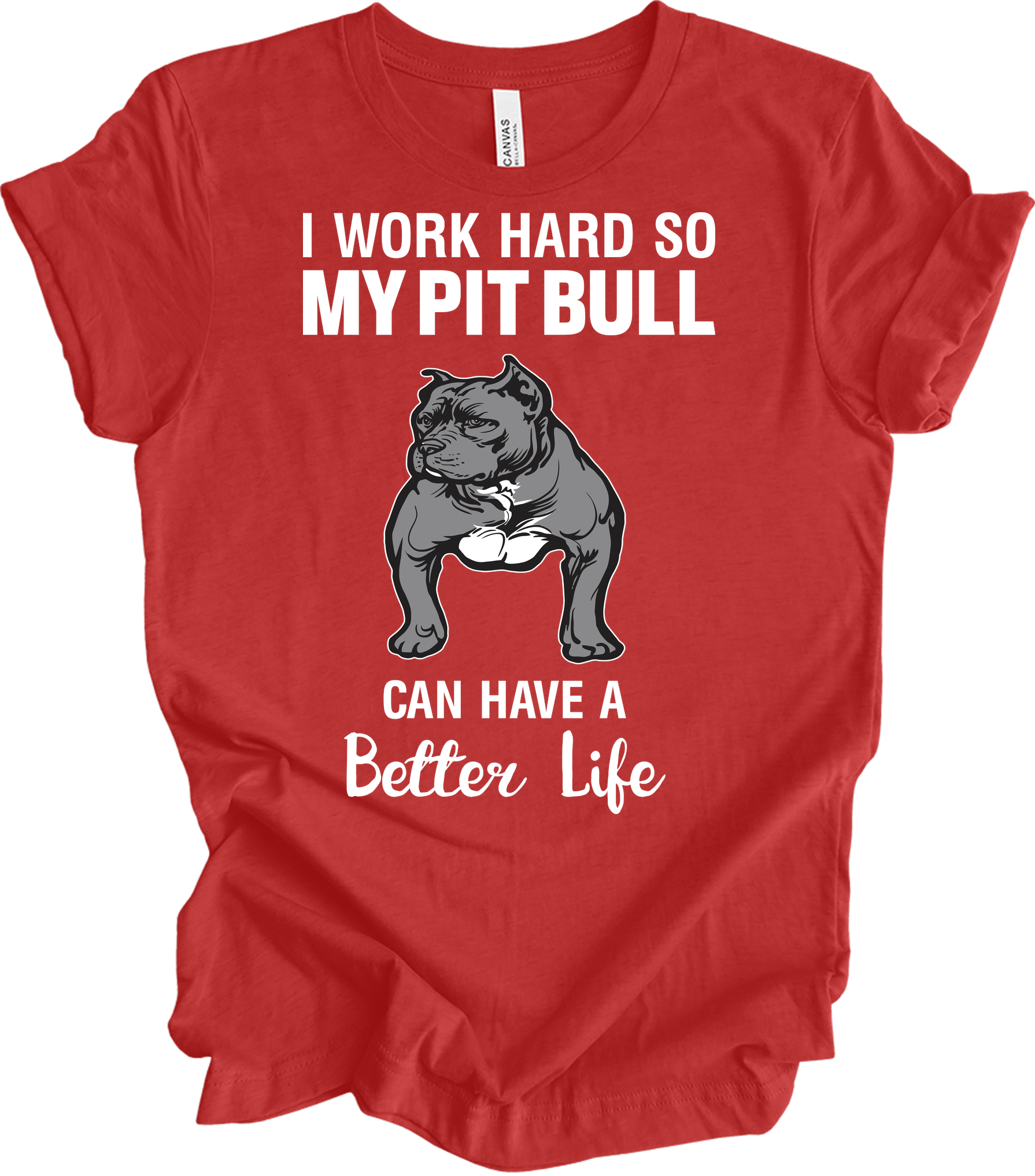 Pitbull Better Life T-Shirt in Heather Red