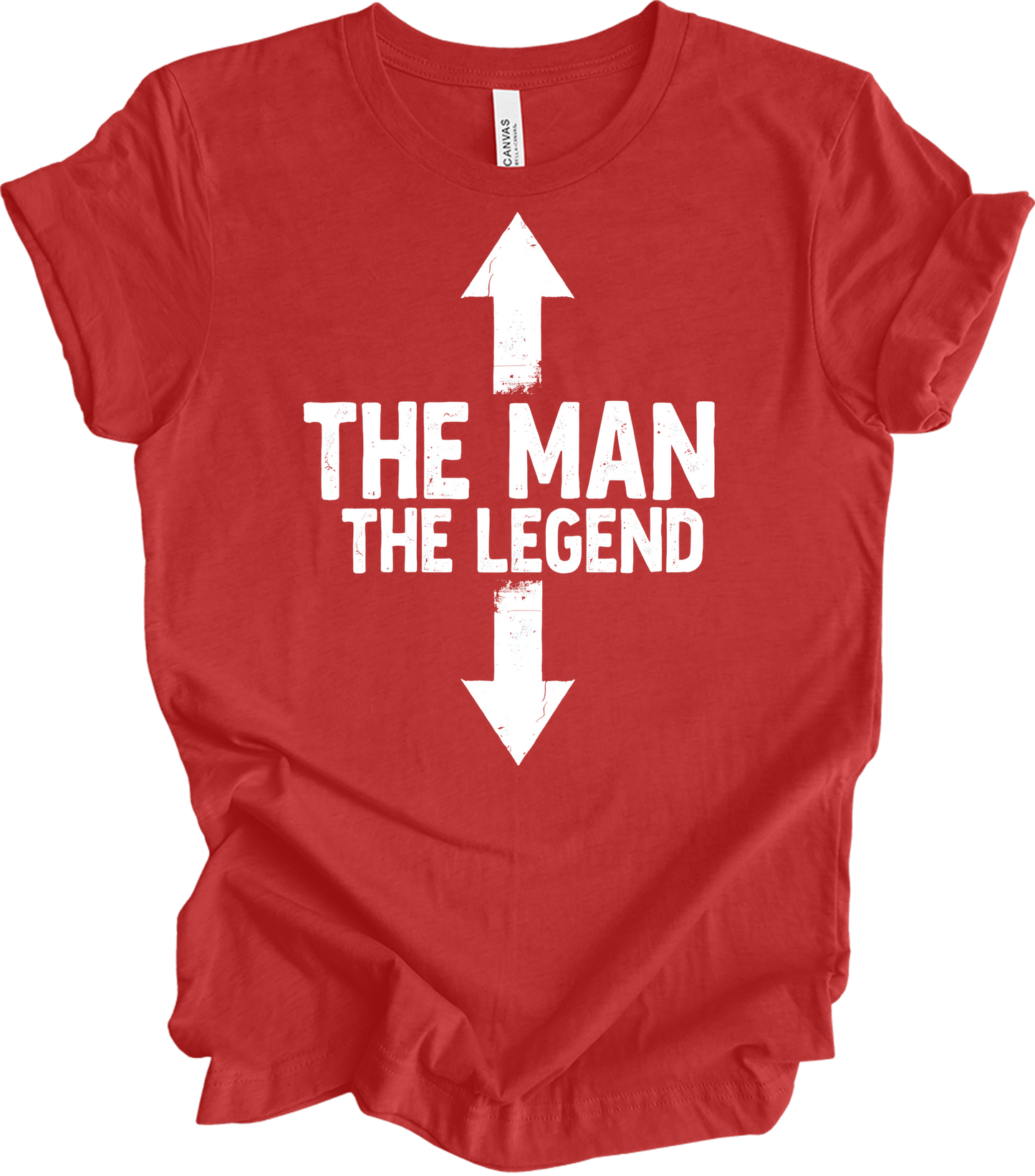 'The Man The Legend' Funny Men's T-Shirt in Heather Red