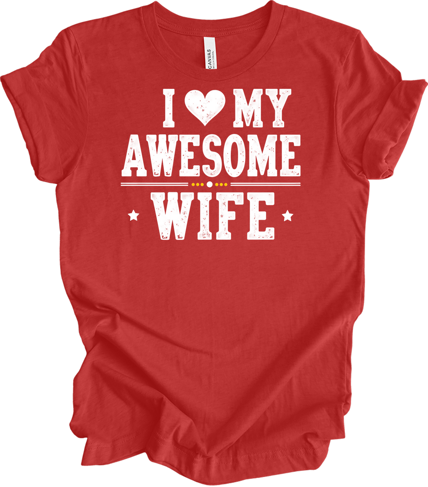I Love My Awesome Wife T-Shirt in Heather Red
