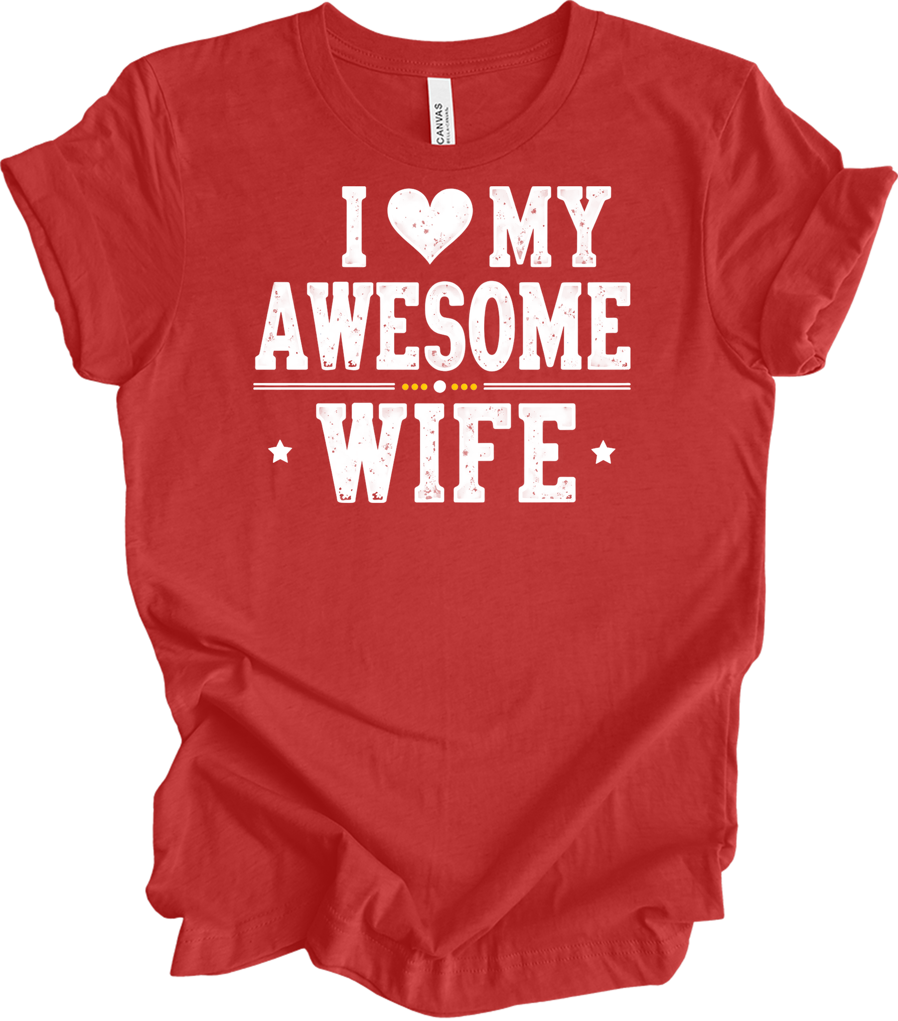 I Love My Awesome Wife T-Shirt in Heather Red