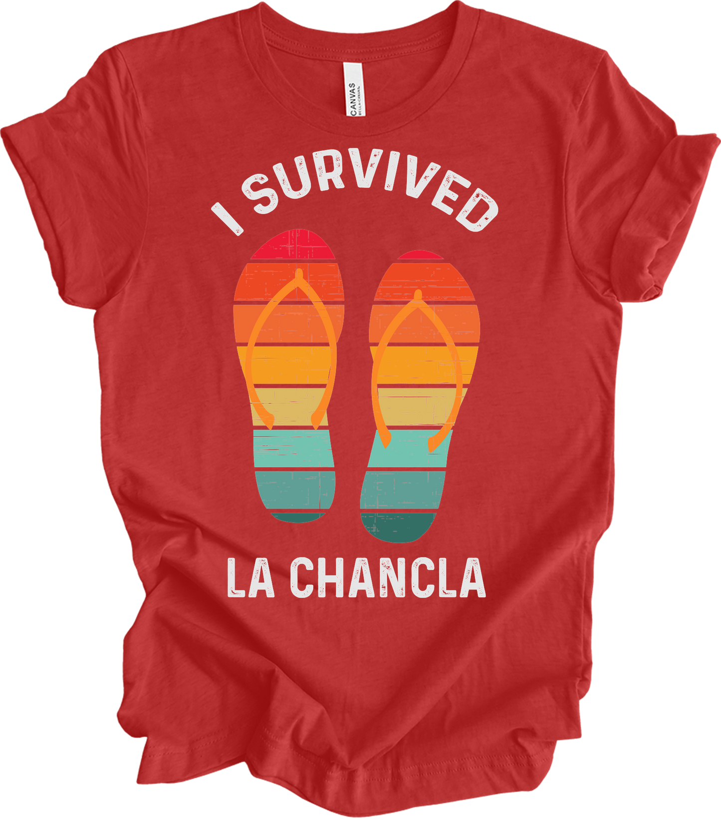 I Survived La Chancla T-Shirt in Heather Red