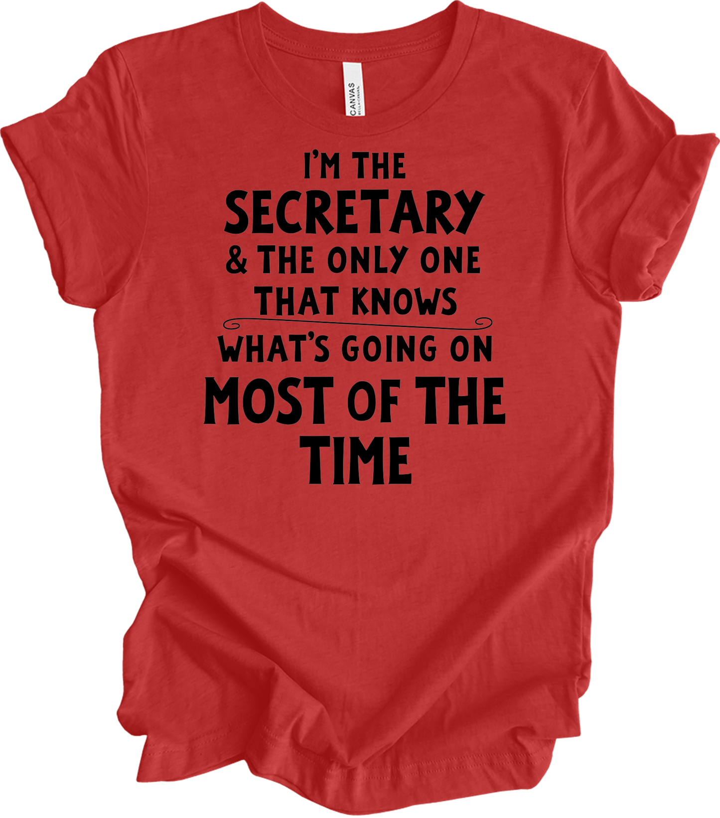 Secretary Knows T-Shirt in Heather Red