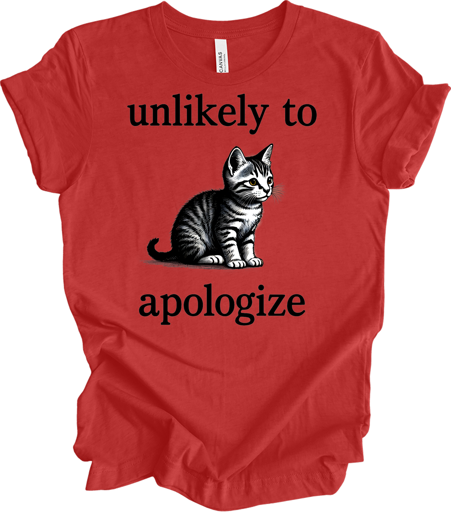 Cute Cat Lover's T-Shirt in Heather Red