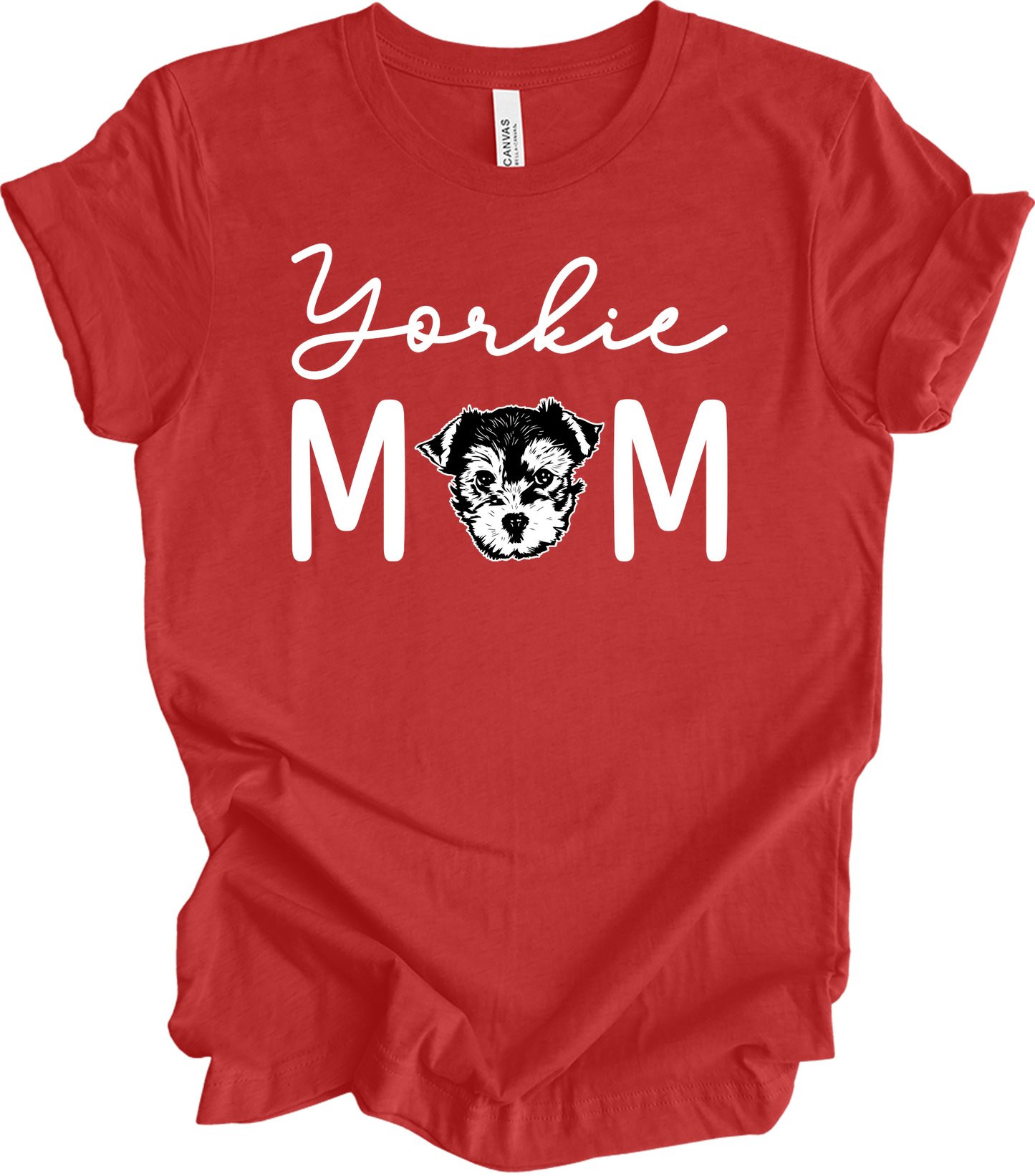 Yorkie Mom - Cute Yorkshire Terrier Dog Mom T-Shirt in Heather Red