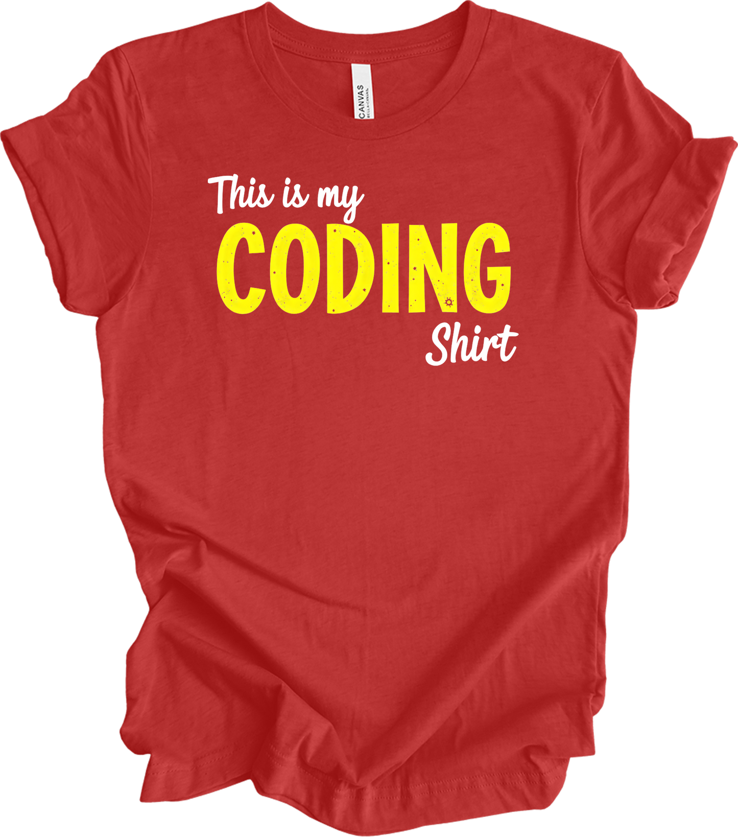 This is My Coding - Funny Coder T-Shirt in Heather Red