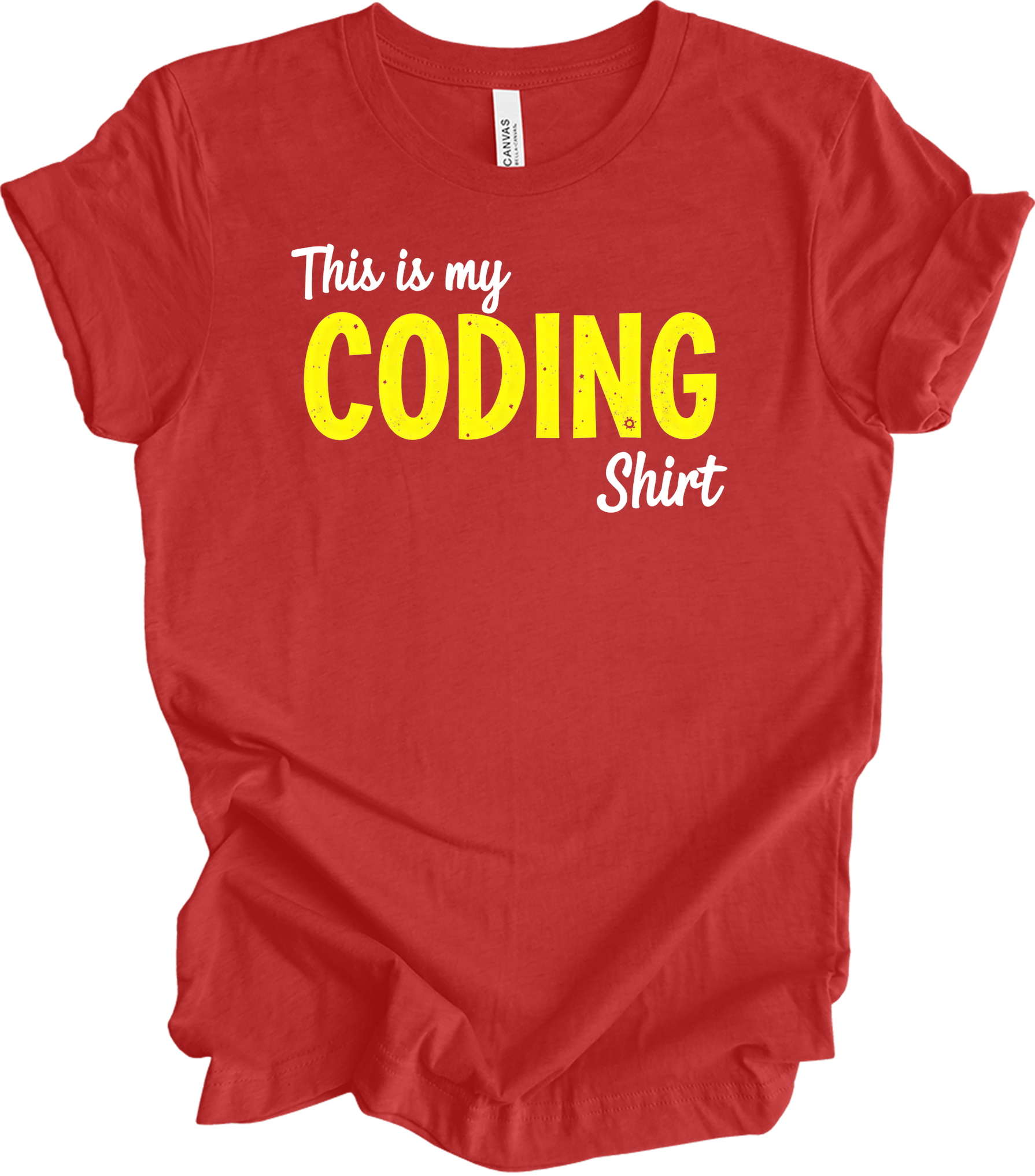 This is My Coding - Funny Coder T-Shirt in Heather Red