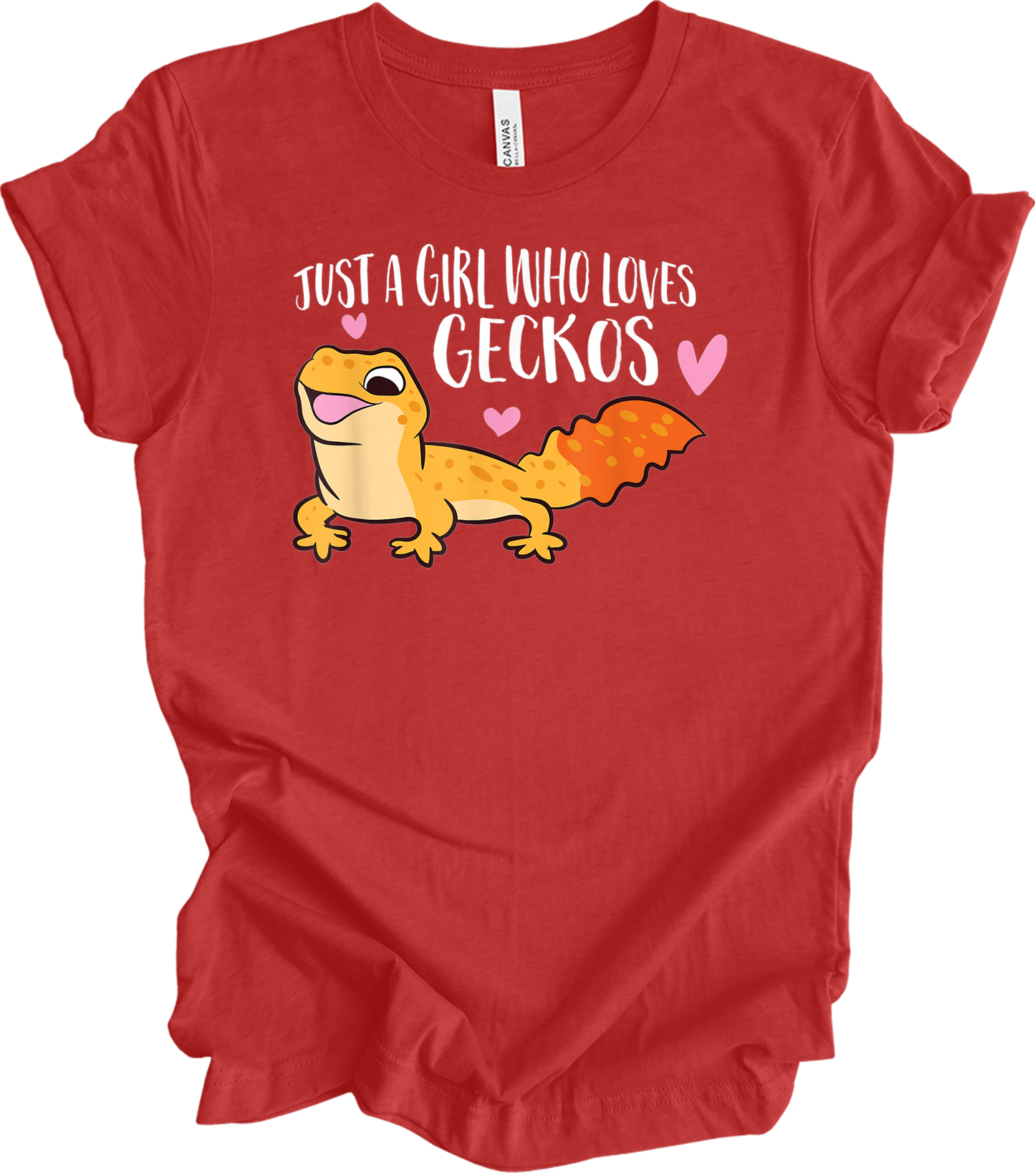 Just a Girl Who Loves Geckos T-Shirt in Heather Red