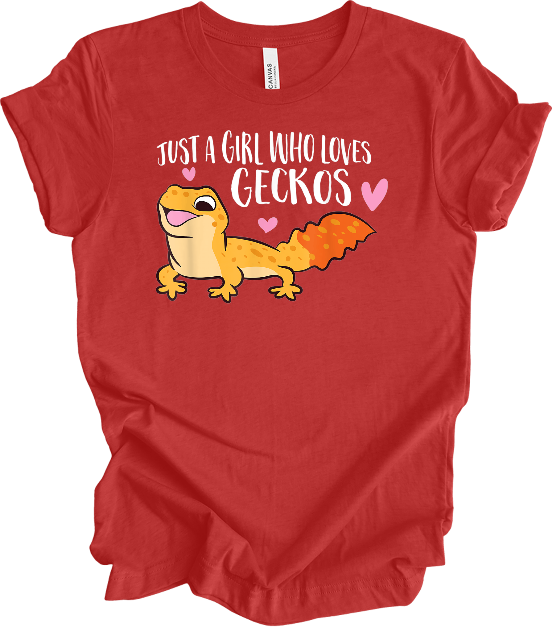 Just a Girl Who Loves Geckos T-Shirt in Heather Red