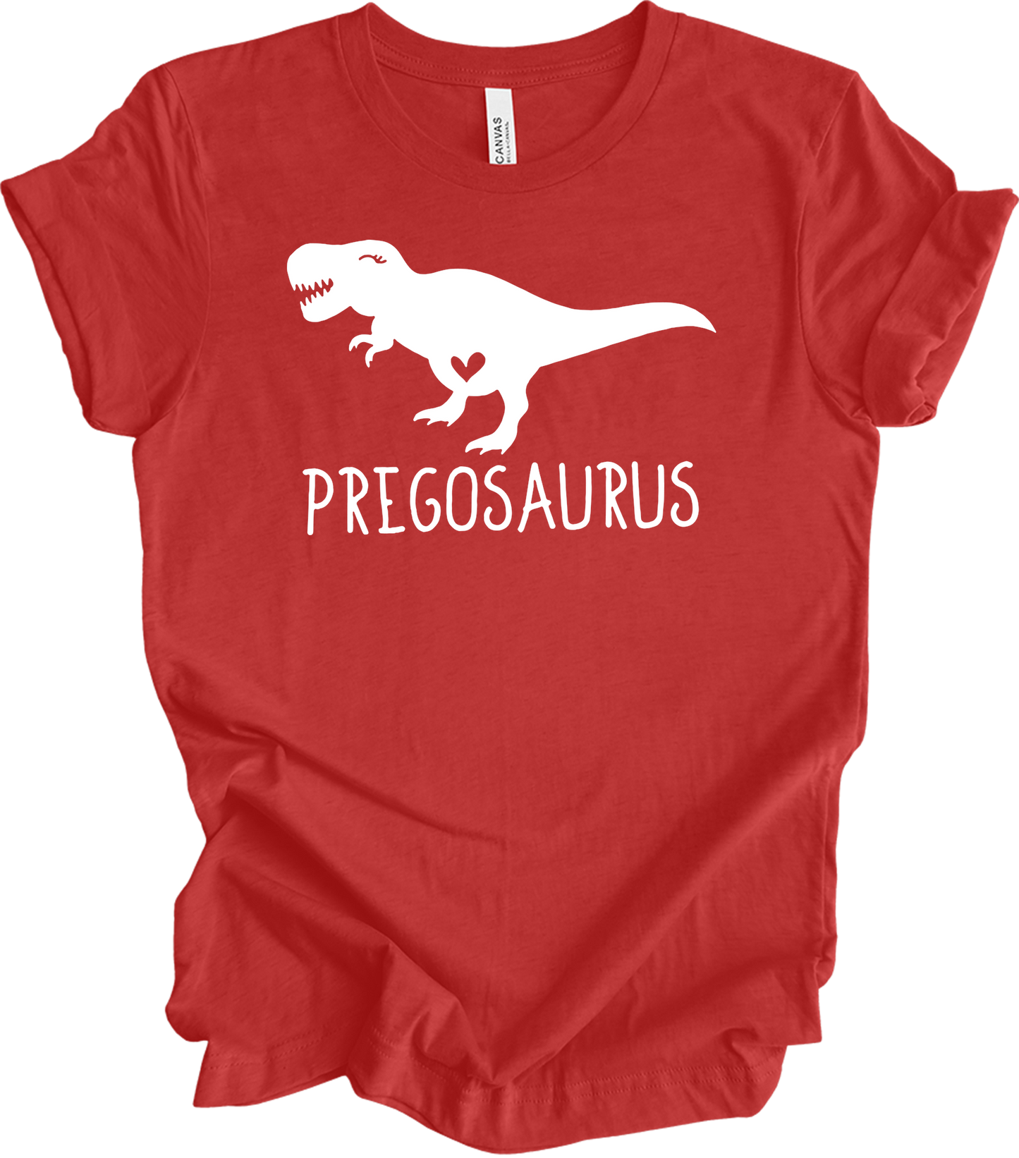 Pregosaurus Pregnancy T-Shirt in Heather Red