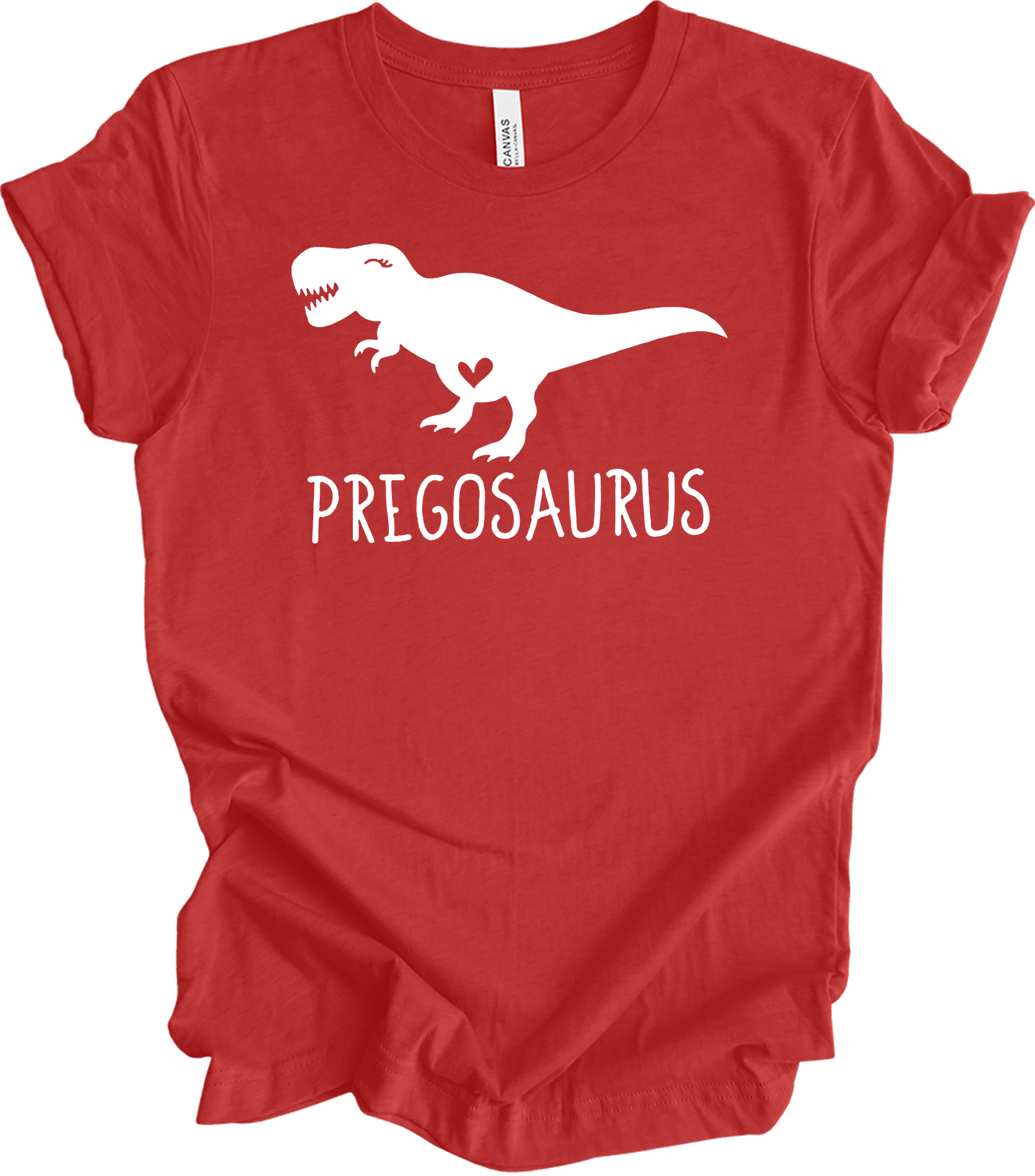 Pregosaurus Pregnancy T-Shirt in Heather Red